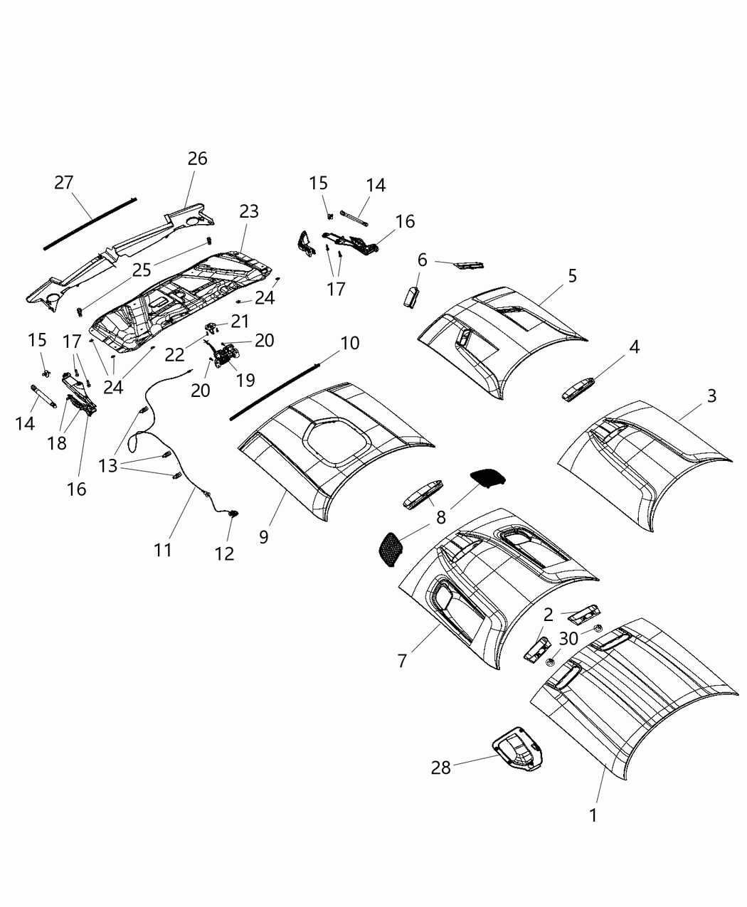 Mopar 68480091AB Hood