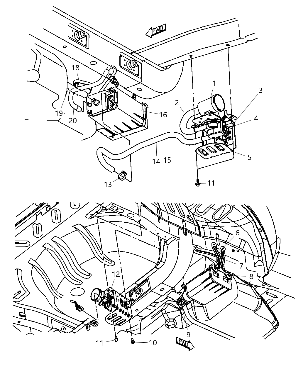 Mopar 4891048AE Hose-Leak Detection Pump To FILT