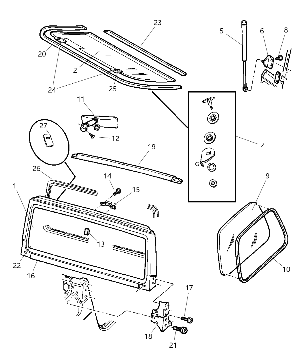 Mopar 5140675AA Seal-LIFTGATE Glass