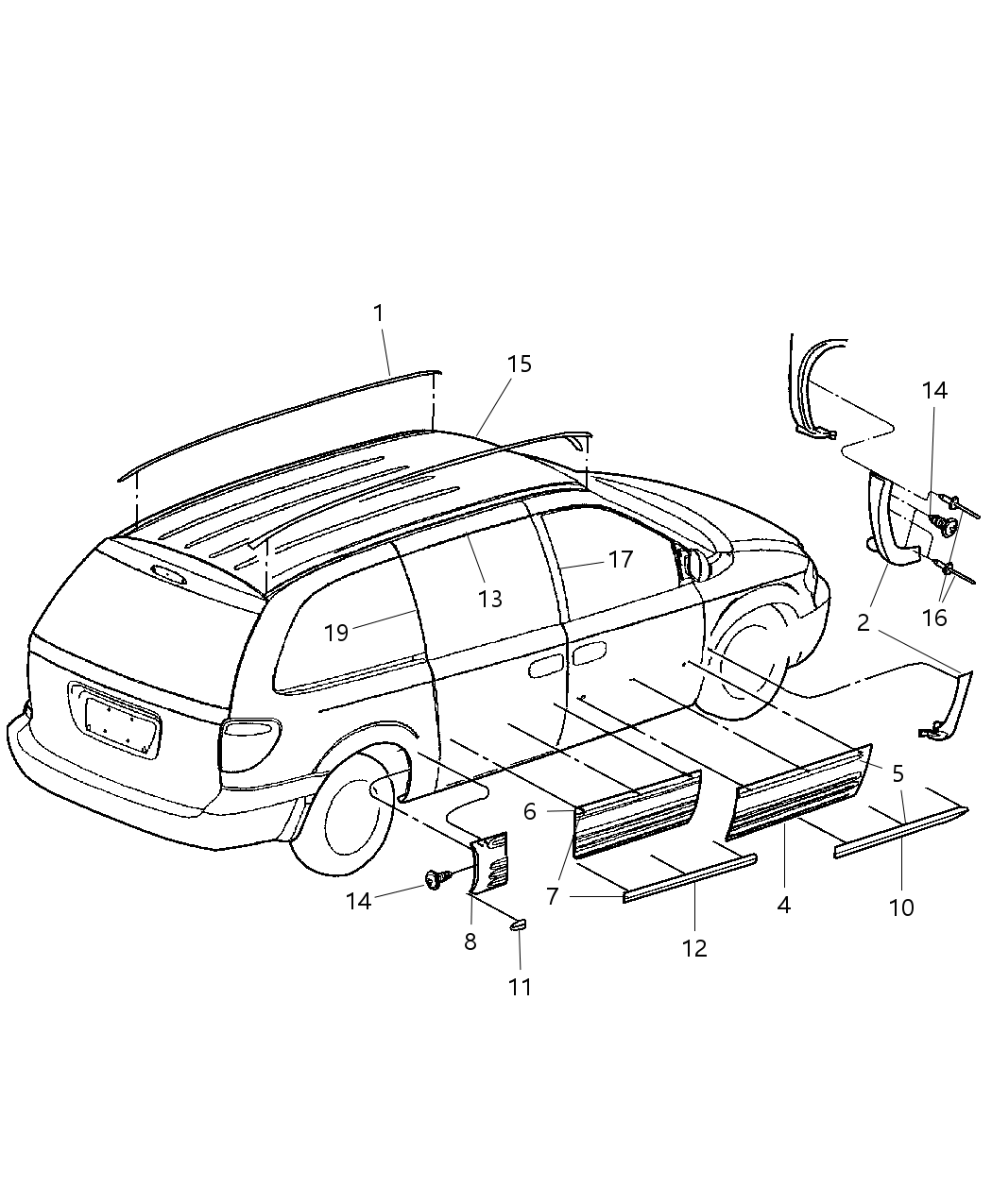 Mopar RQ18WB7AC Molding-Quarter Lower