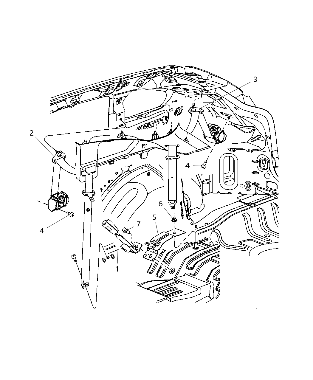 Mopar YX15BD5AC Belt Assembly-Rear Center Shoulder