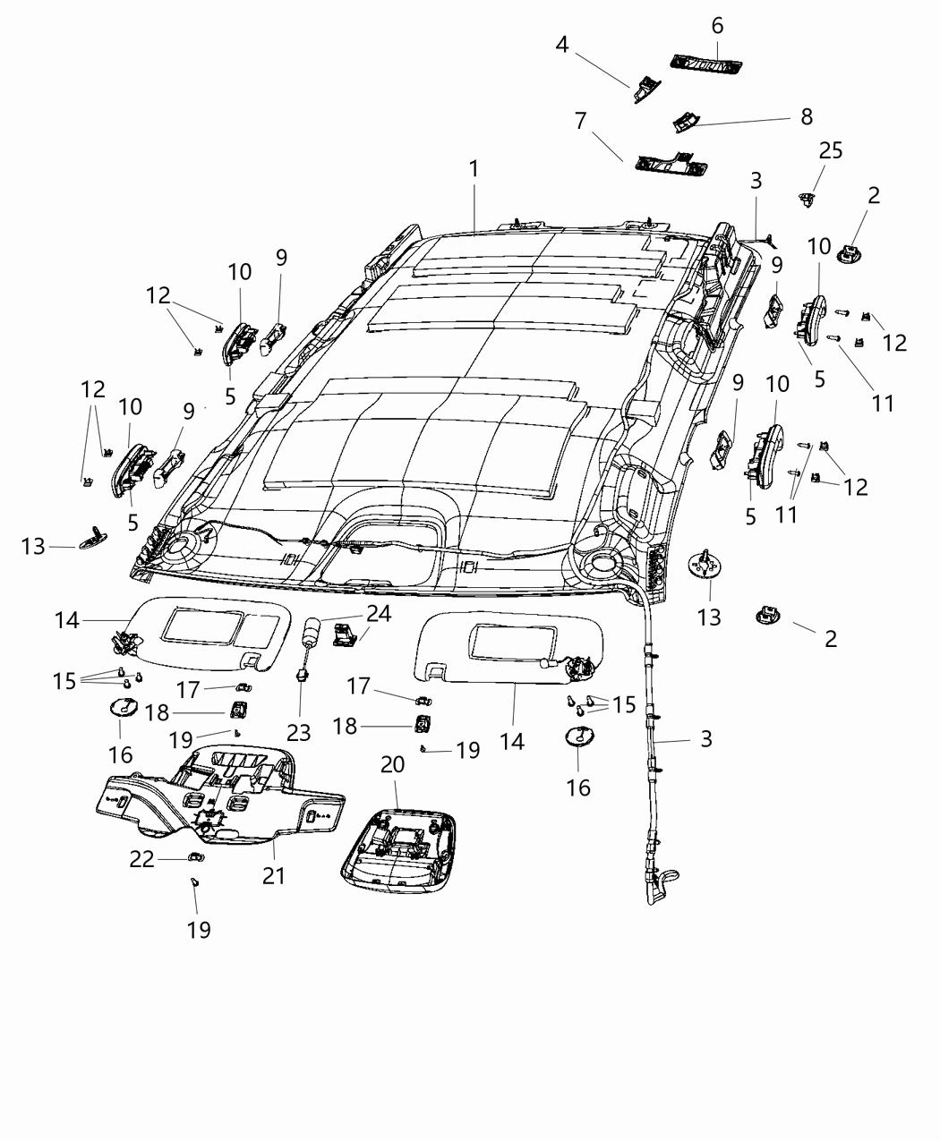 Mopar 6UJ36PS4AA Headliner