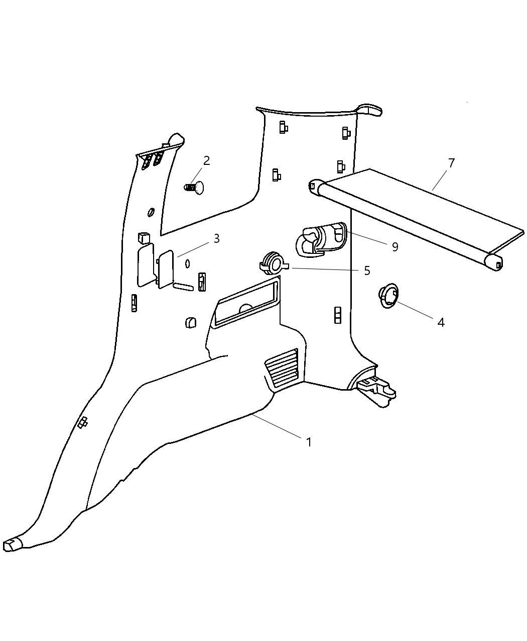 Mopar 5HG52WL5AK Panel-Quarter Trim