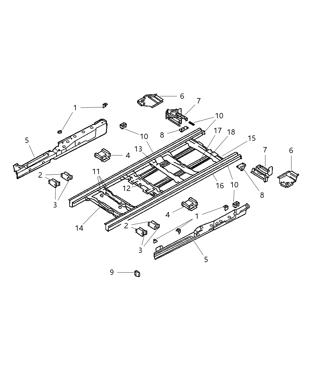 Mopar 5020033AB CROSSMEMBER-Floor Pan