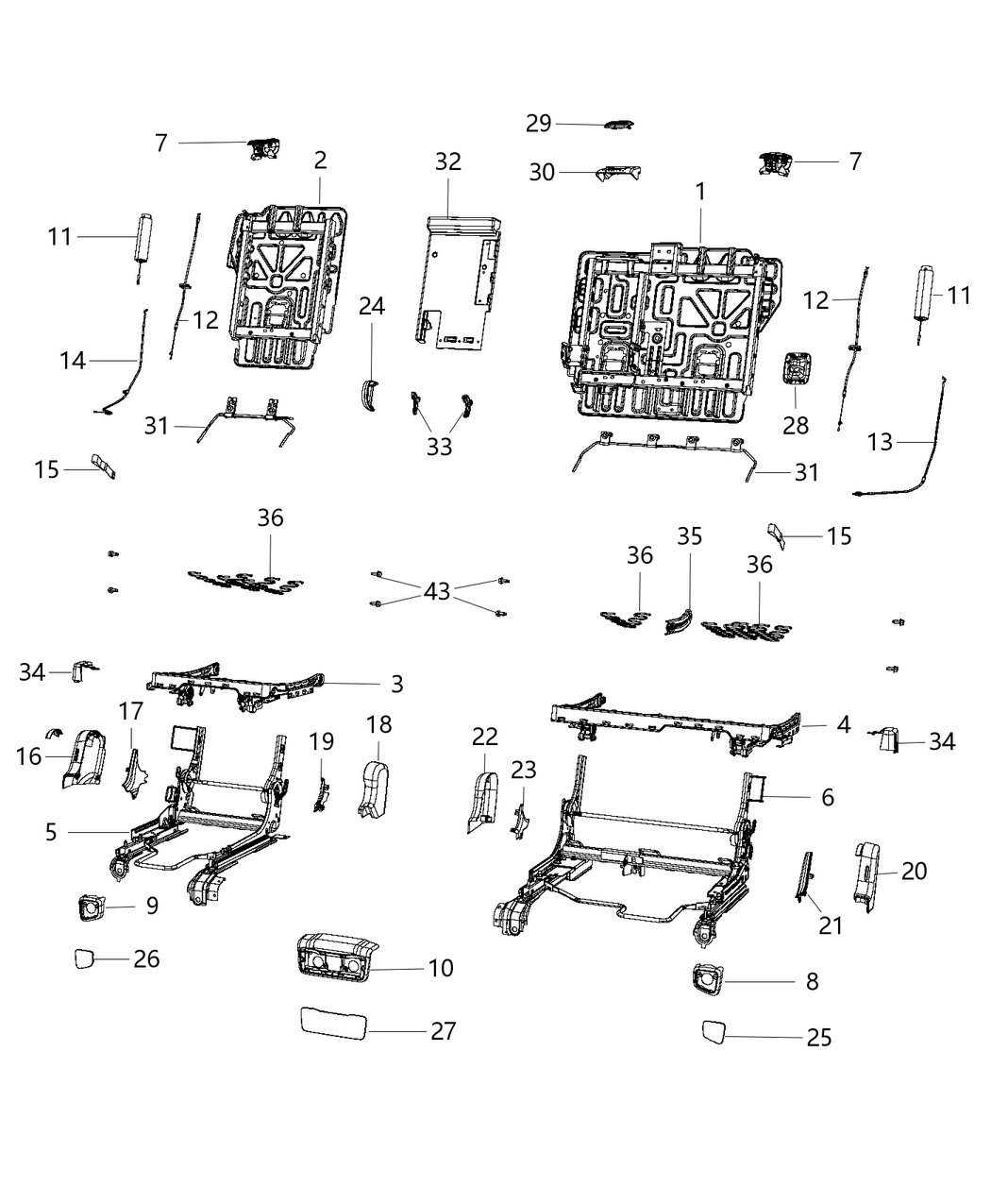 Mopar 68148759AA Bracket-Rear Seat Mount