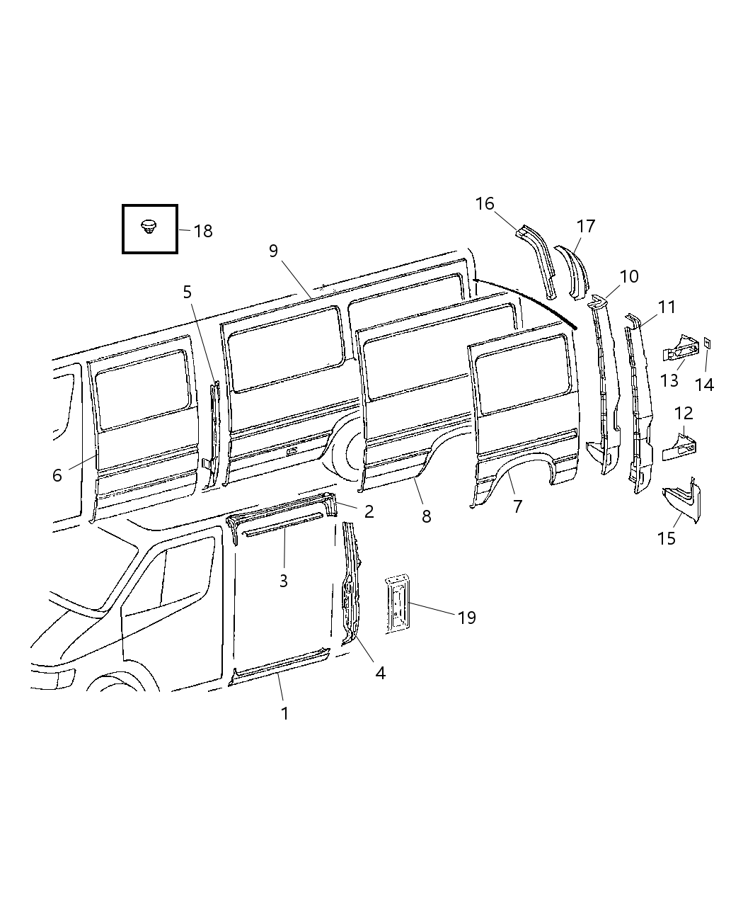 Mopar 5131164AA Panel-Body Side Rear