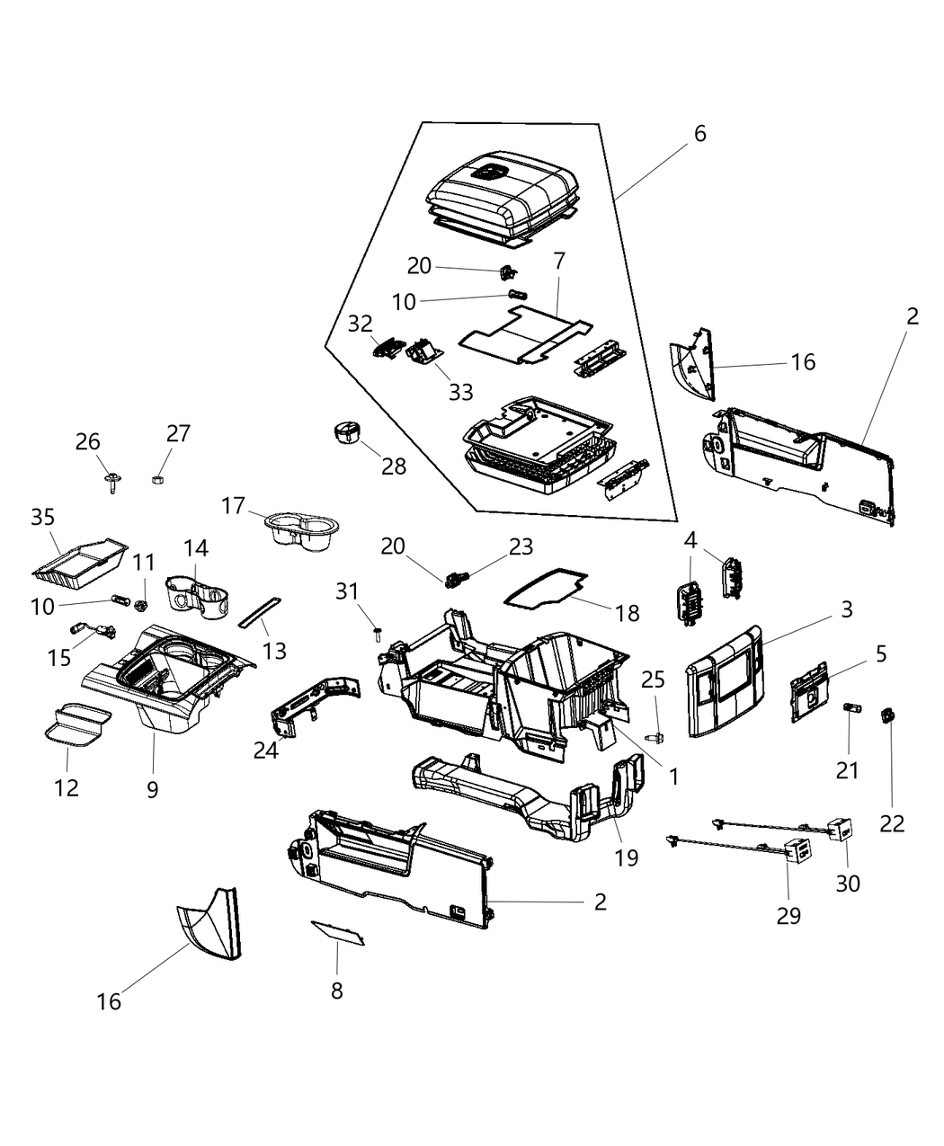 Mopar 5VC931ZSAA Bezel-Center Console