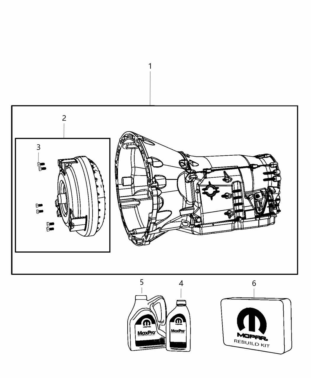 Mopar RX003110AC Trans Pkg-With Torque Converter