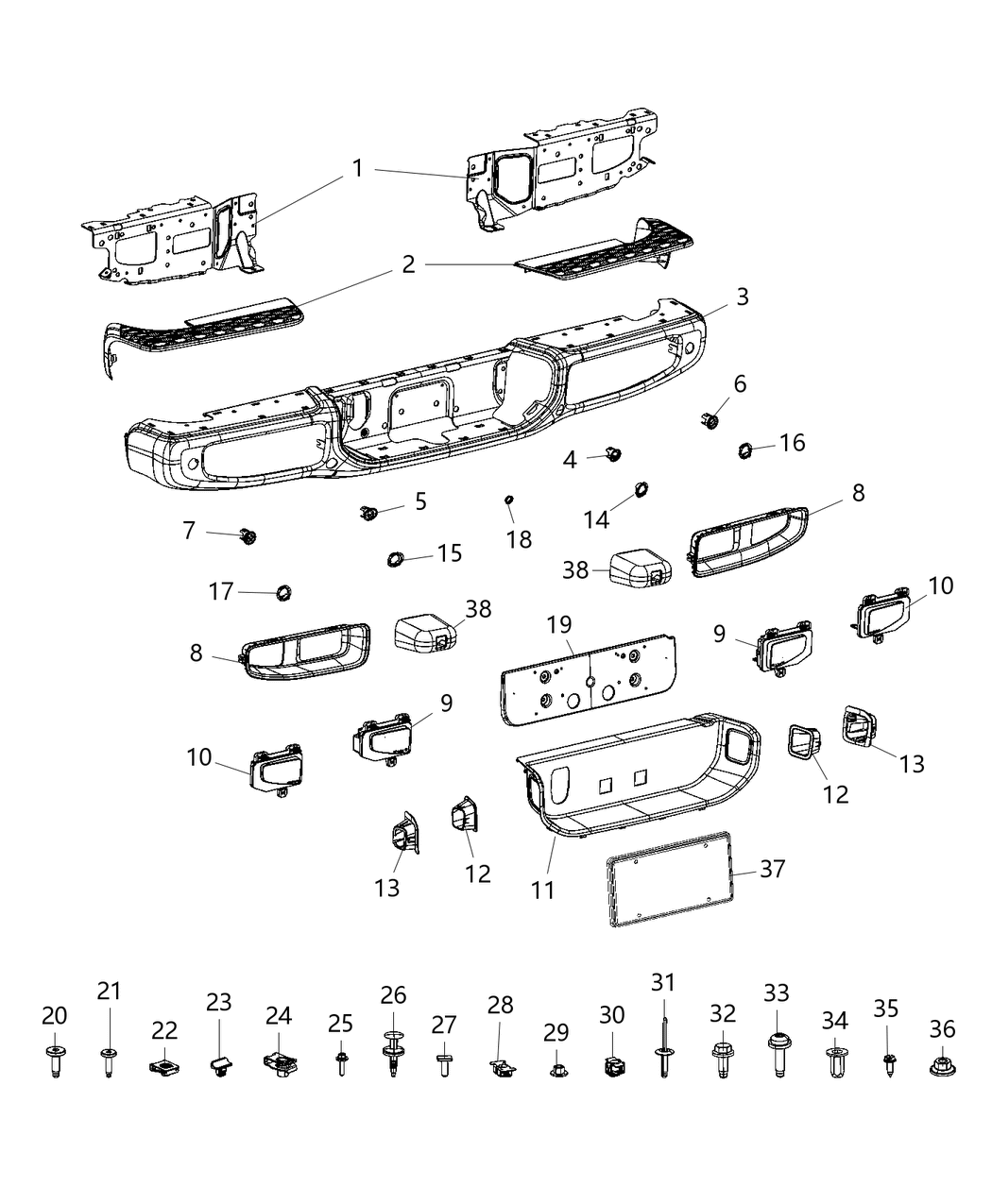 Mopar 68338391AA Rear Fog Lamp