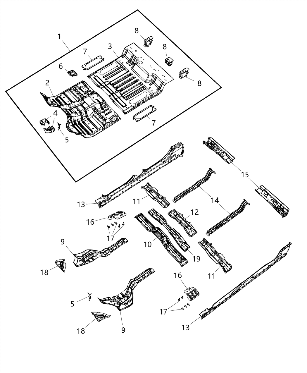 Mopar 68276318AD Pan-Rear Floor