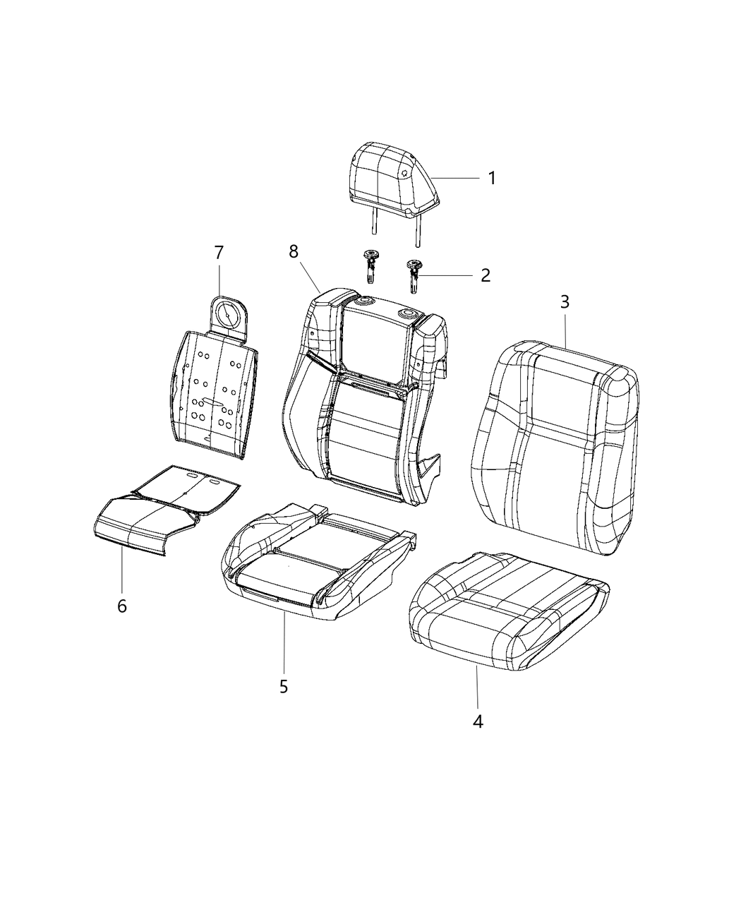 Mopar 5XZ46LA3AB HEADREST-Front