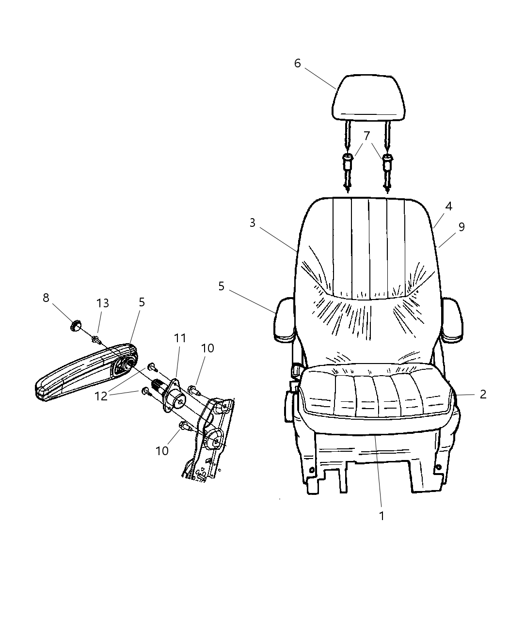 Mopar 1CA441D1AA HEADREST-Rear