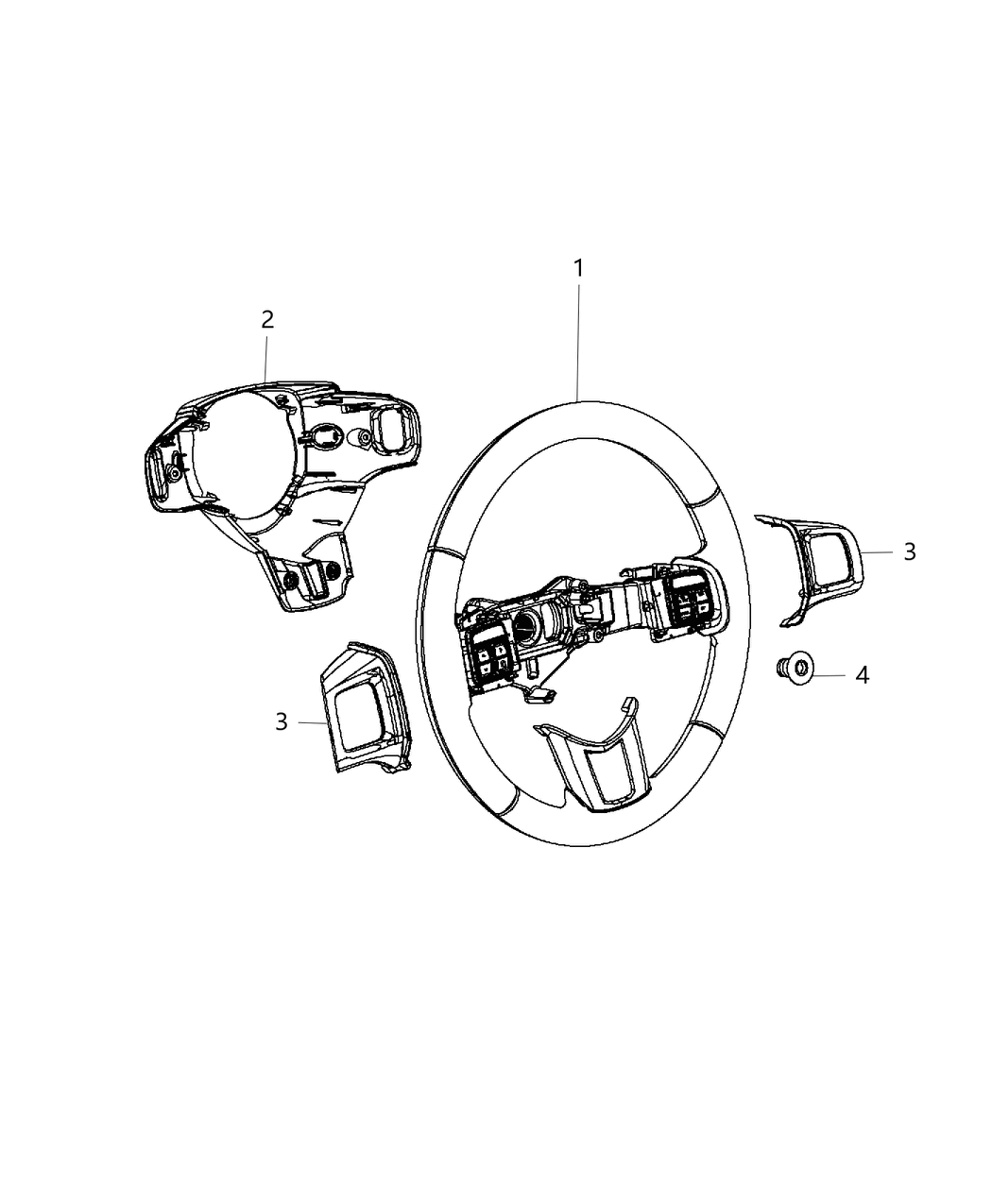 Mopar 1VV84MAVAA Bezel-Steering Wheel