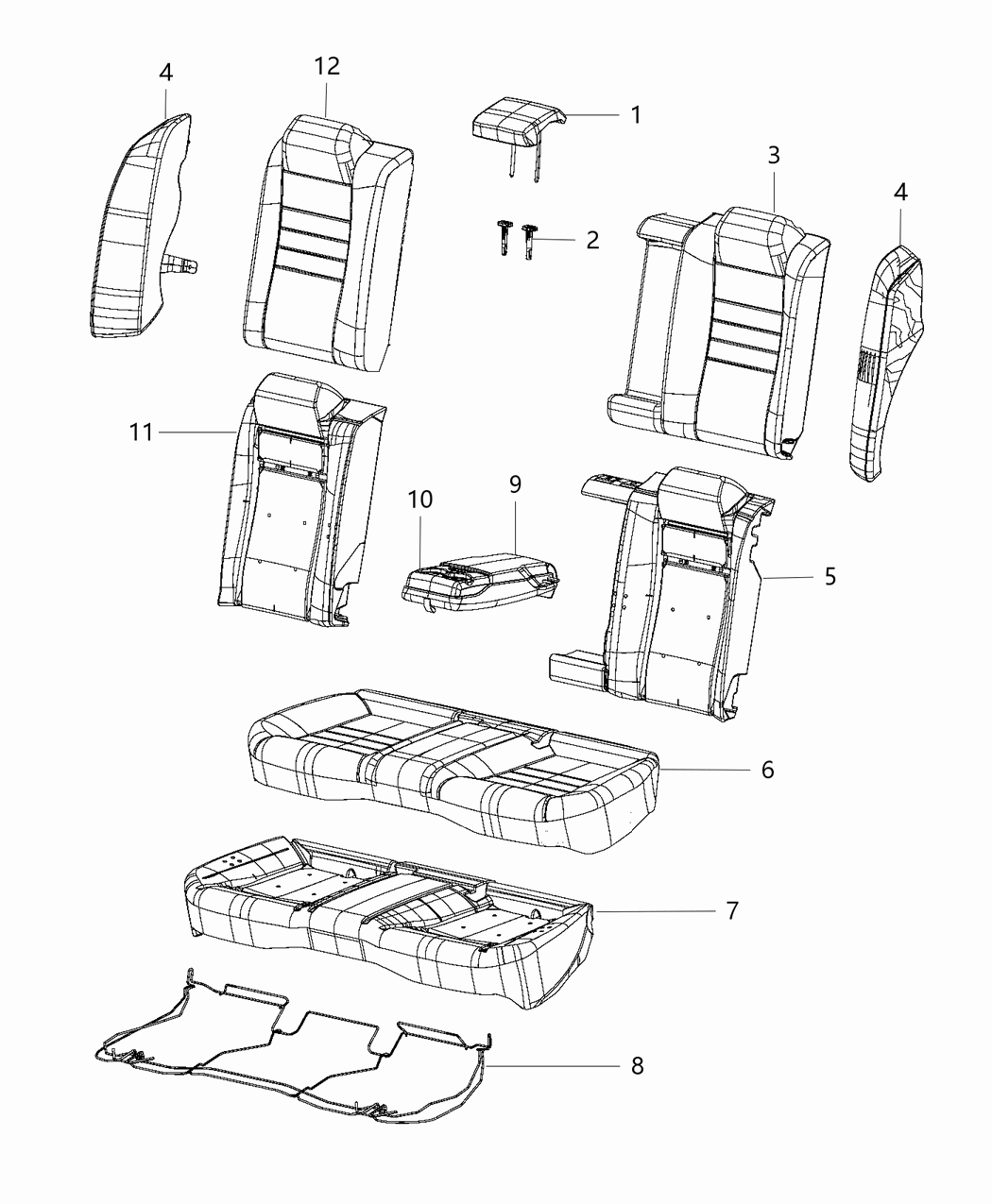 Mopar 5ZC11ML2AA Cover-Rear Seat Back