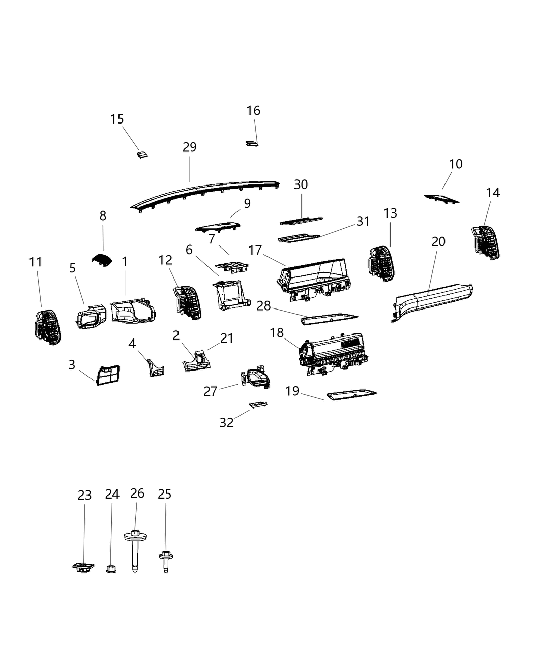 Mopar 6YK291N8AA Instrument Panel