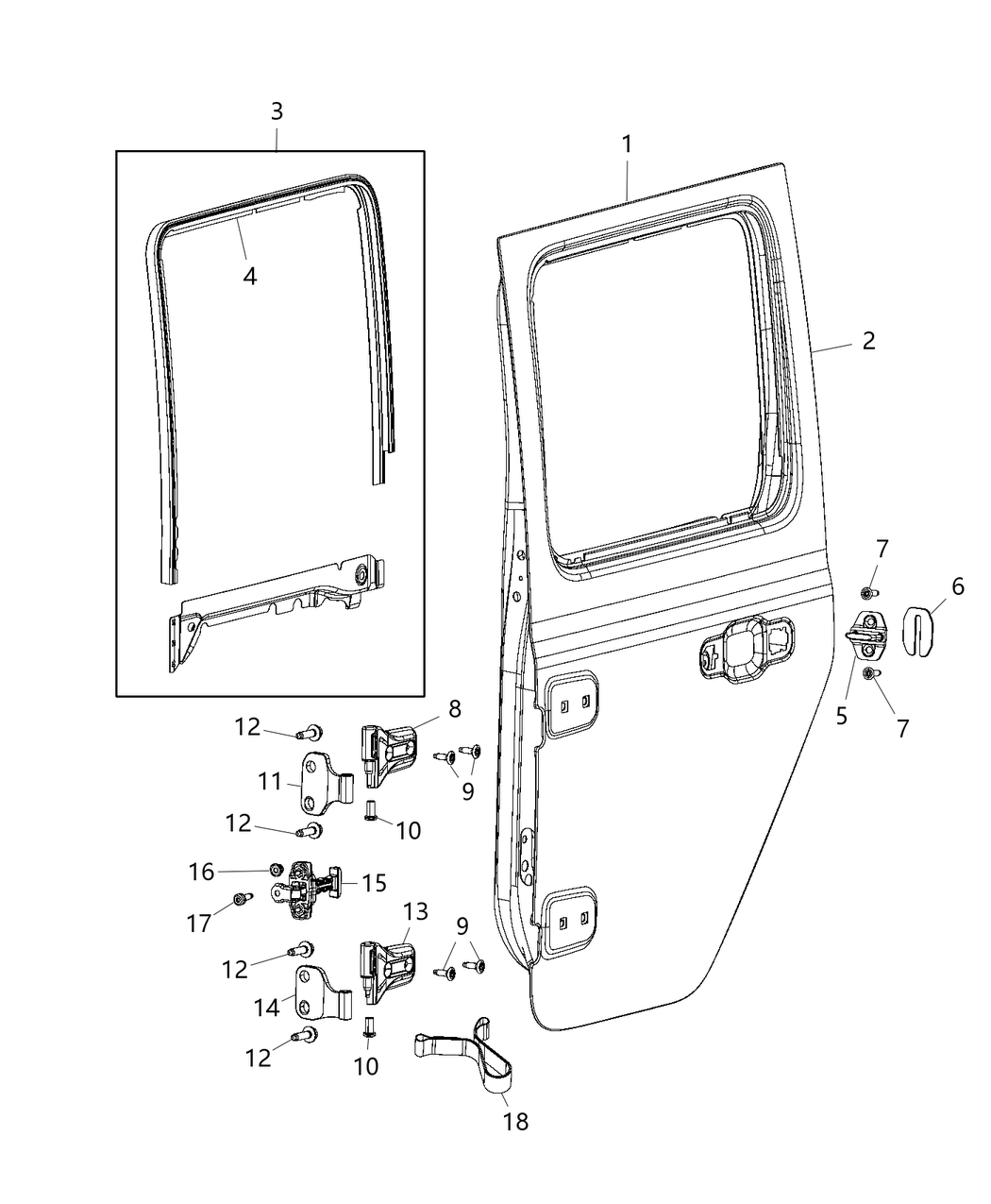 Mopar 68281024AA Channel-Rear Door Glass