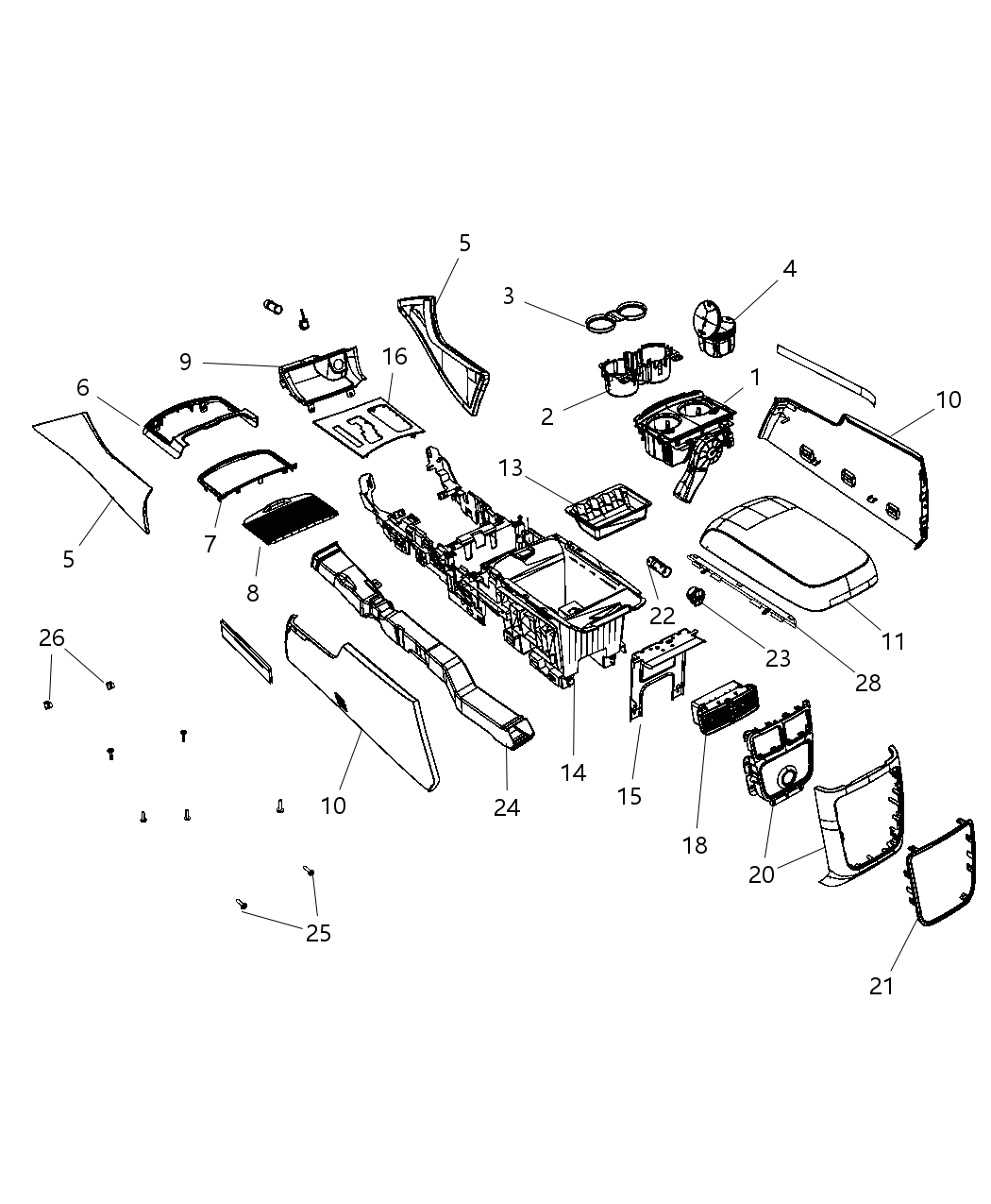 Mopar 1WG46HL9AA Panel-Console