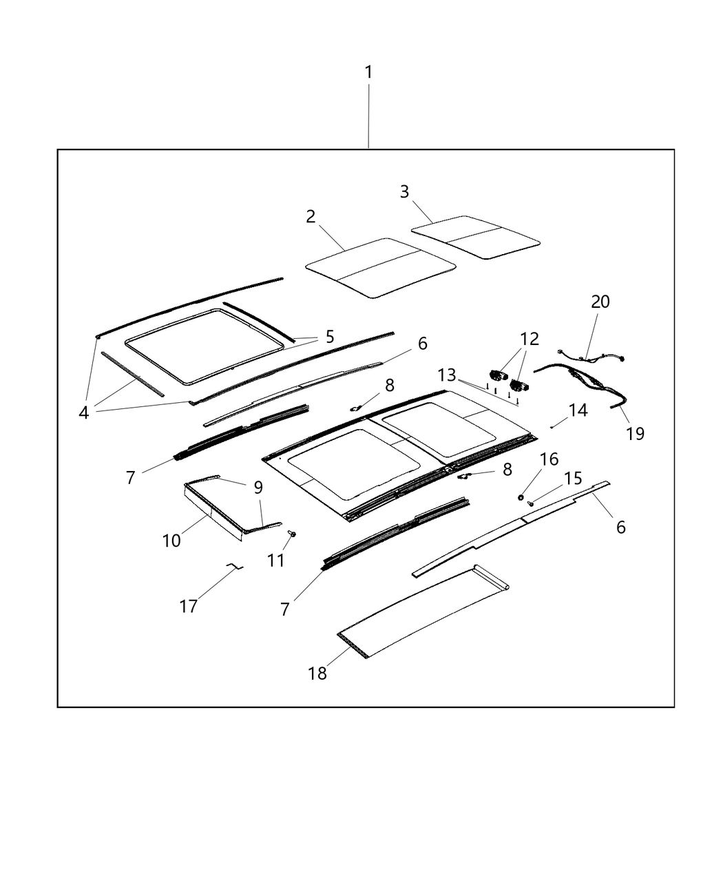 Mopar 68266529AA Bezel-SUNROOF