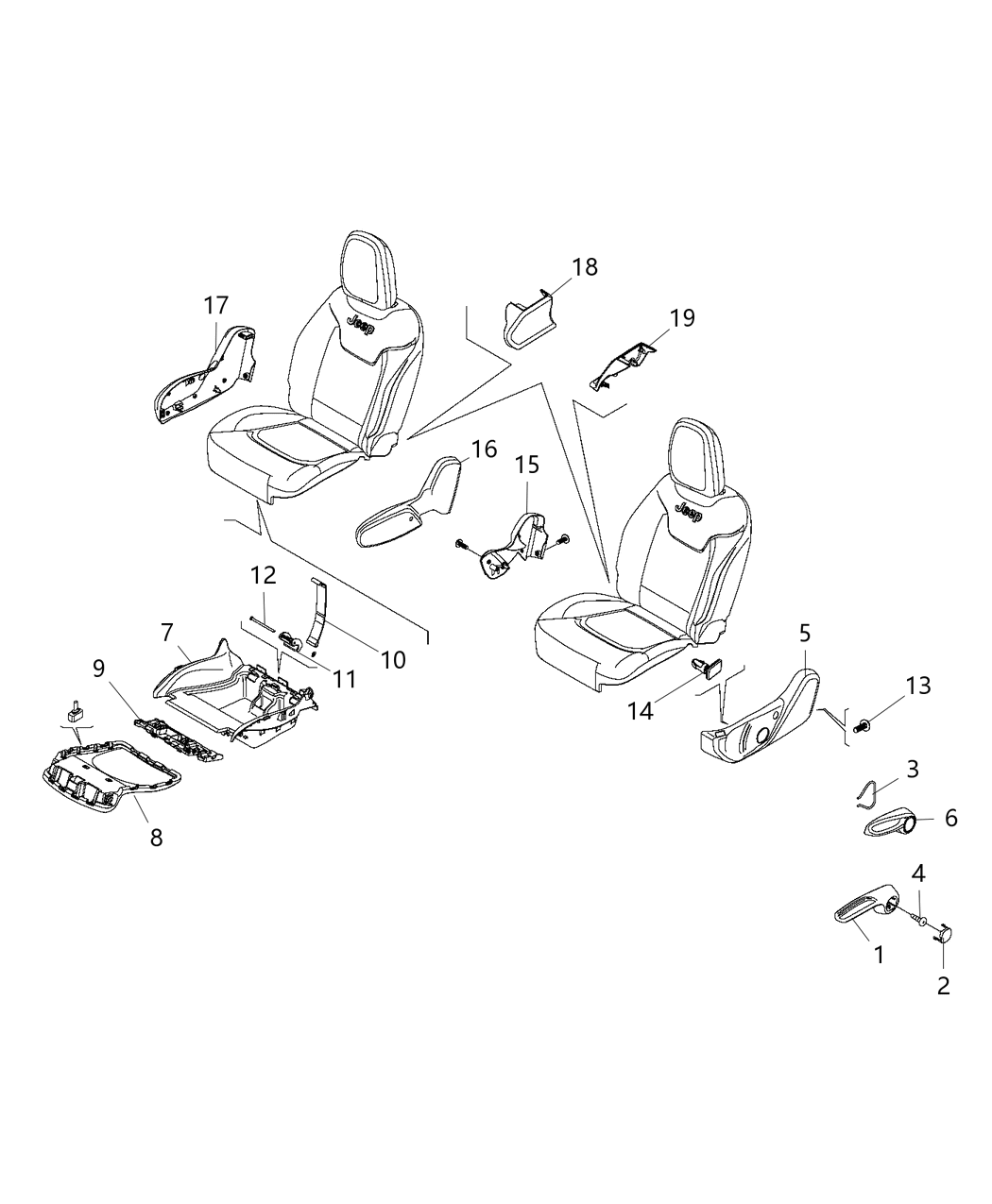 Mopar 5YS14GTVAA HANDLEER-Seat RECLINER