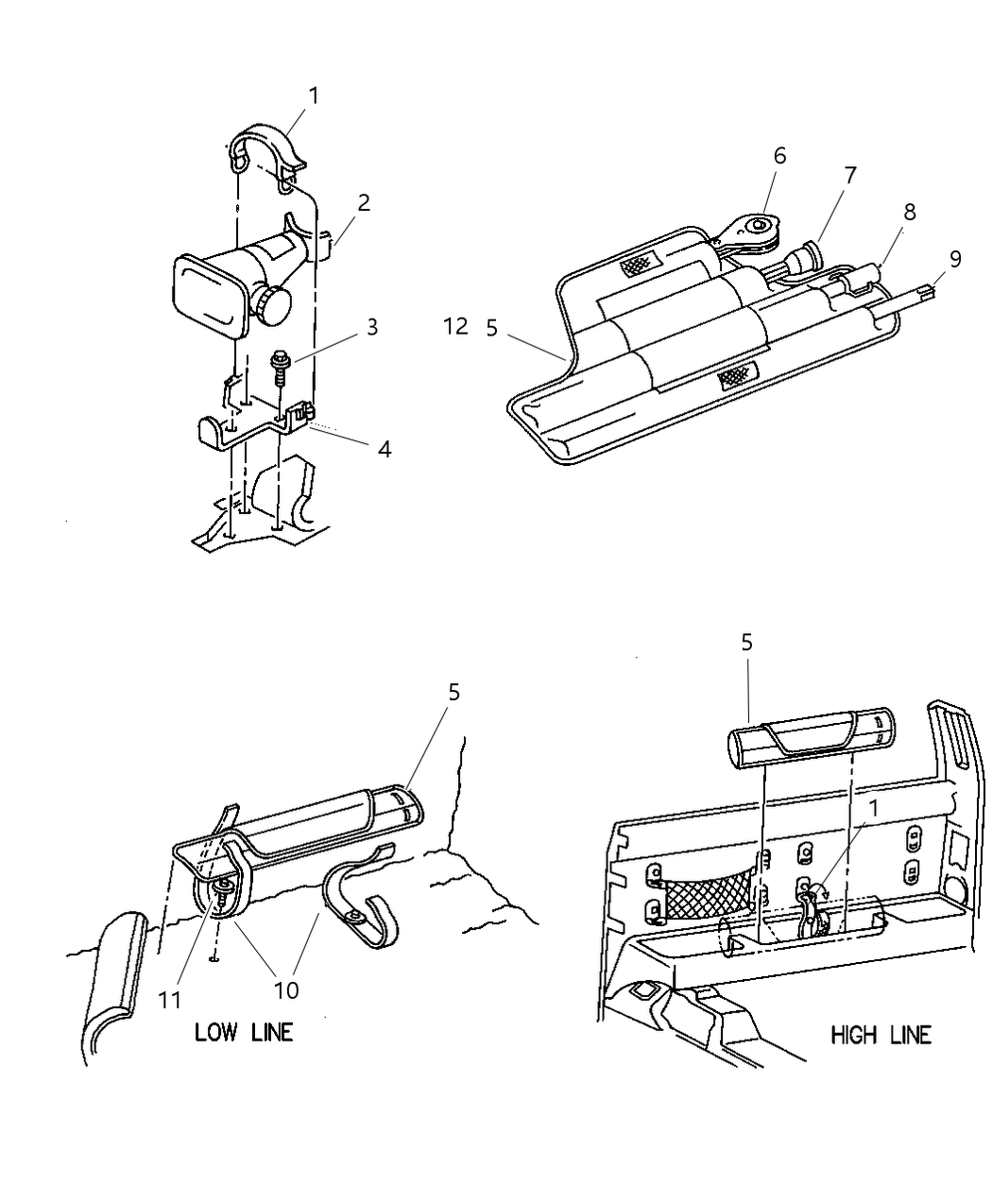 Mopar 52038253 Handle Jack Storage