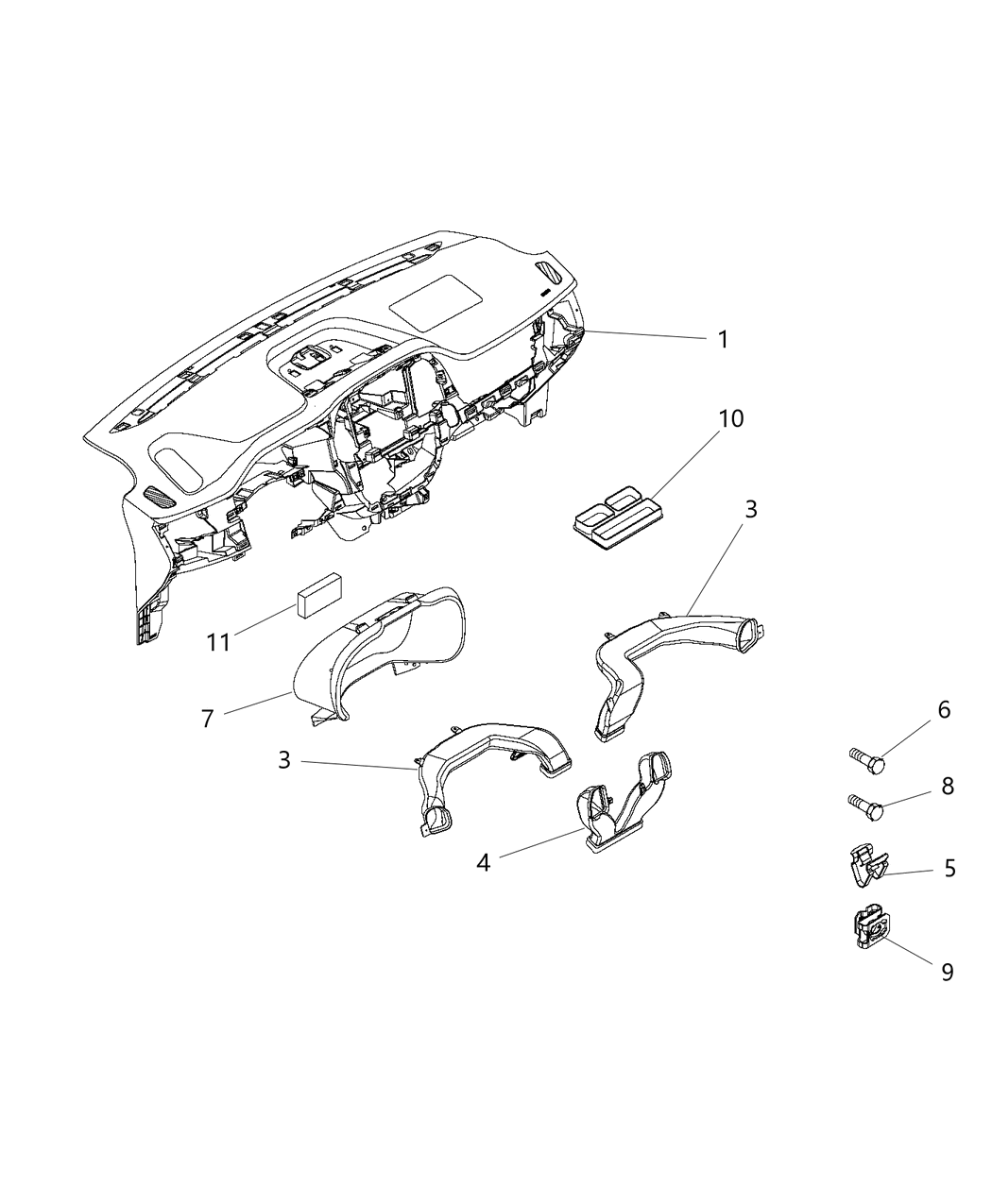 Mopar 68162835AA Clip-Trim Panel