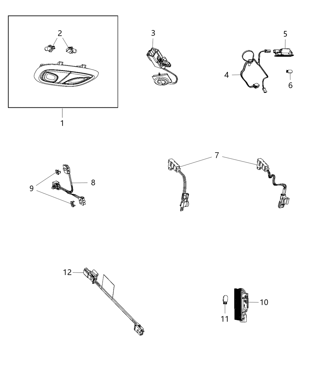 Mopar 68163957AA Wiring-Courtesy Lamp