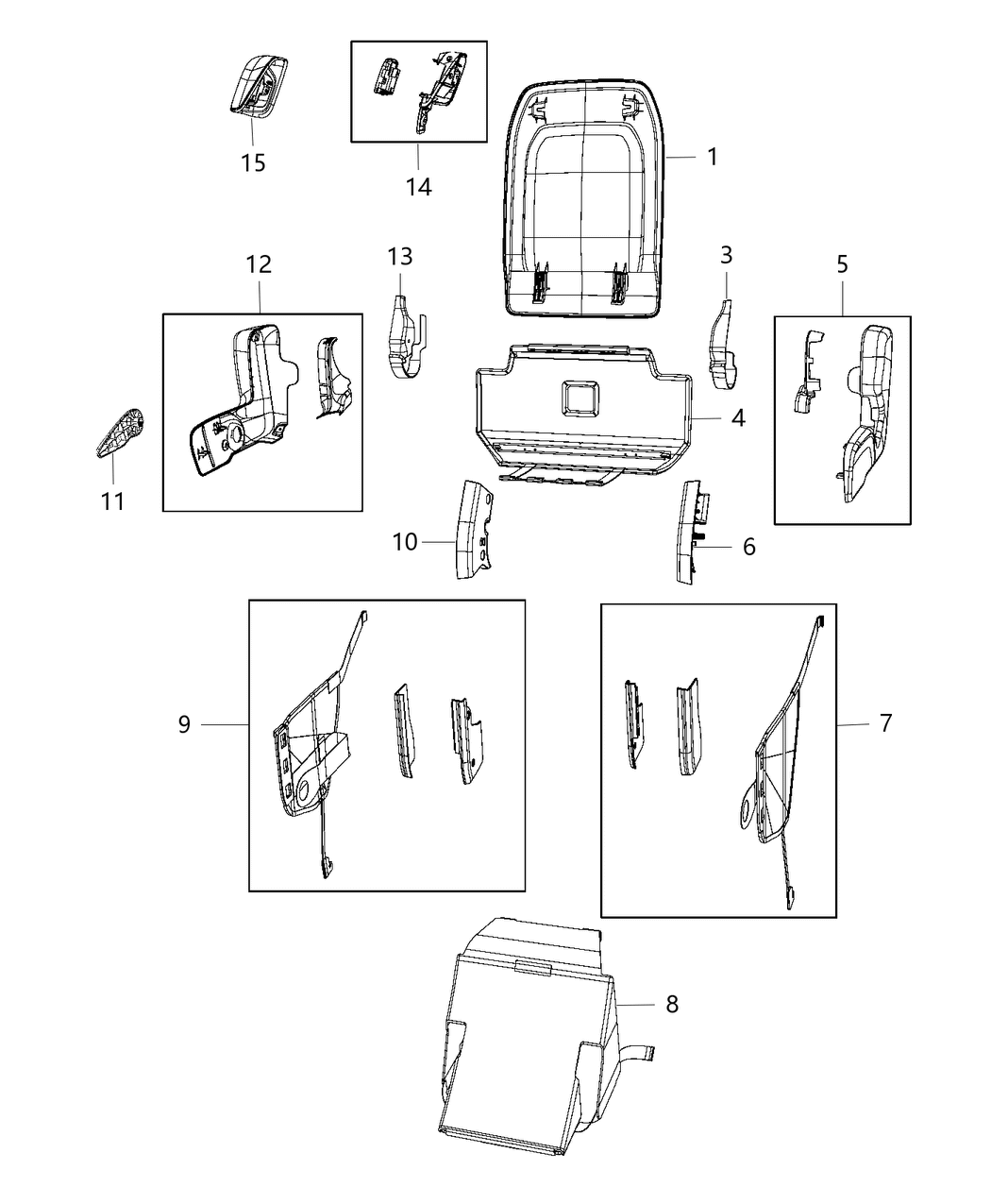 Mopar 5SD01PL5AF Handle-Seat Back