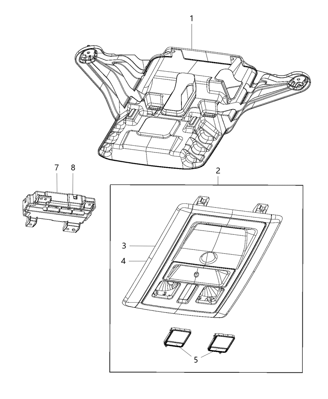 Mopar 6DD00DX9AA Housing-Overhead Console