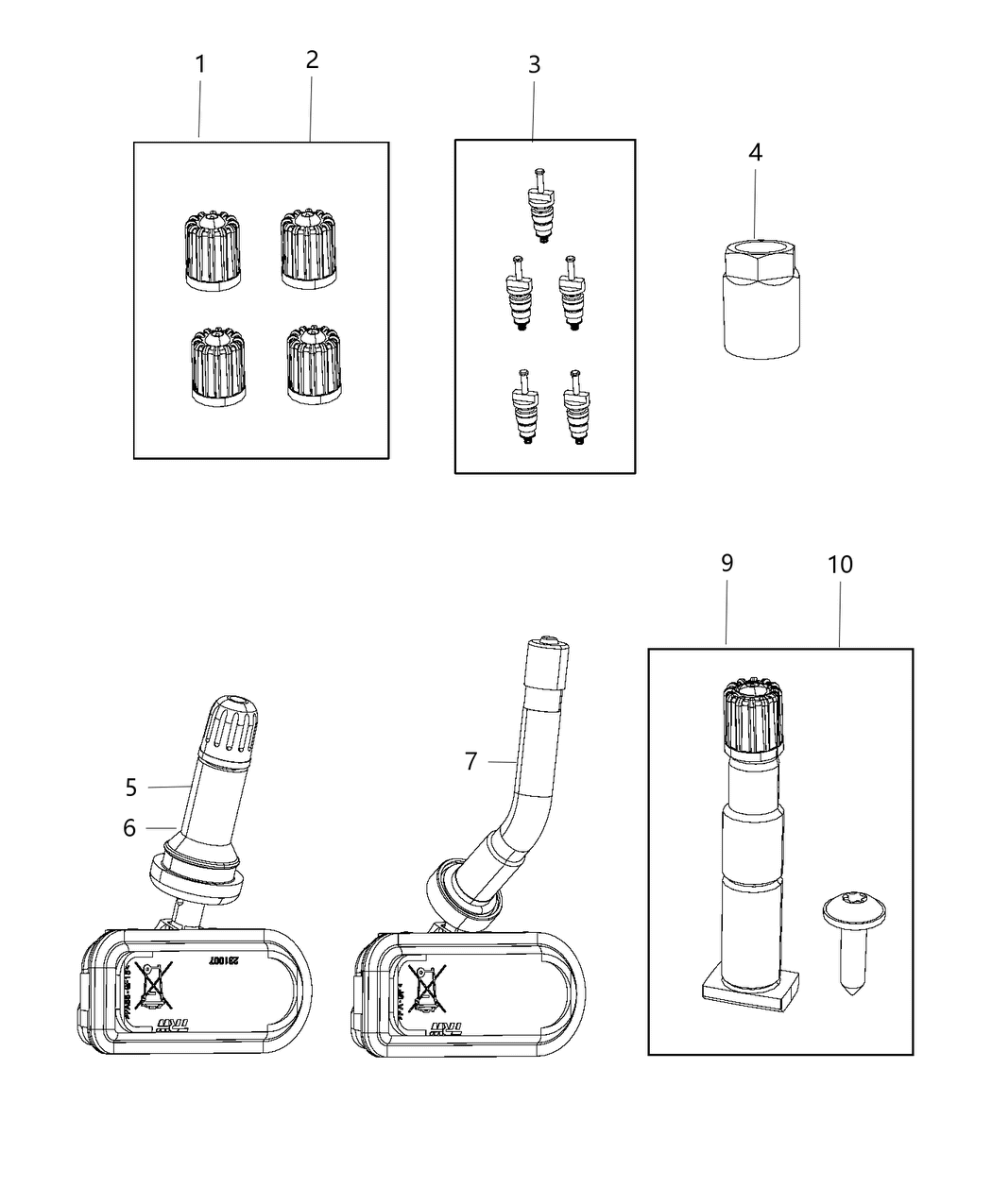 Mopar 68243651AA Cap Kit-Valve Stem