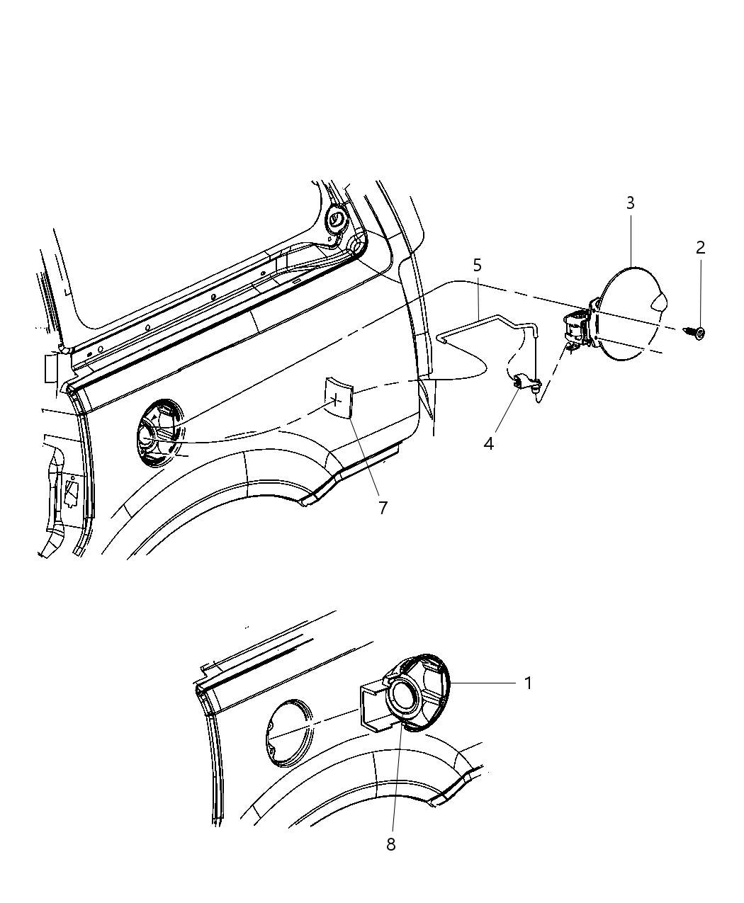 Mopar 68052525AA Bumper-Fuel Door