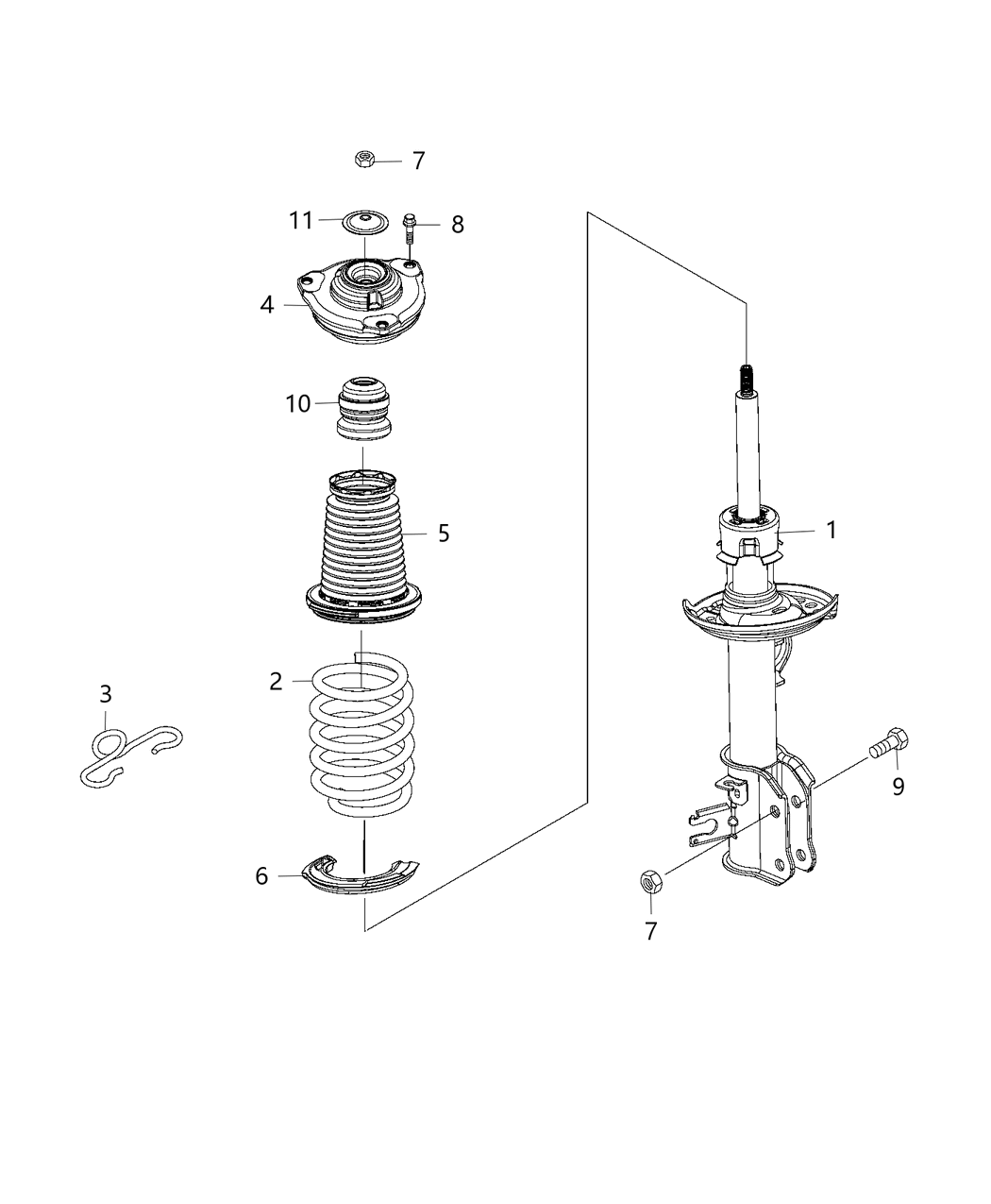 Mopar 68462537AA STRUT-Front Suspension