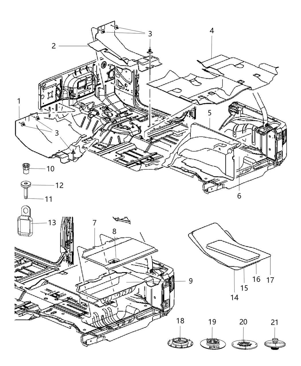 Mopar 1QA72DX9AC Carpet-Rear Floor