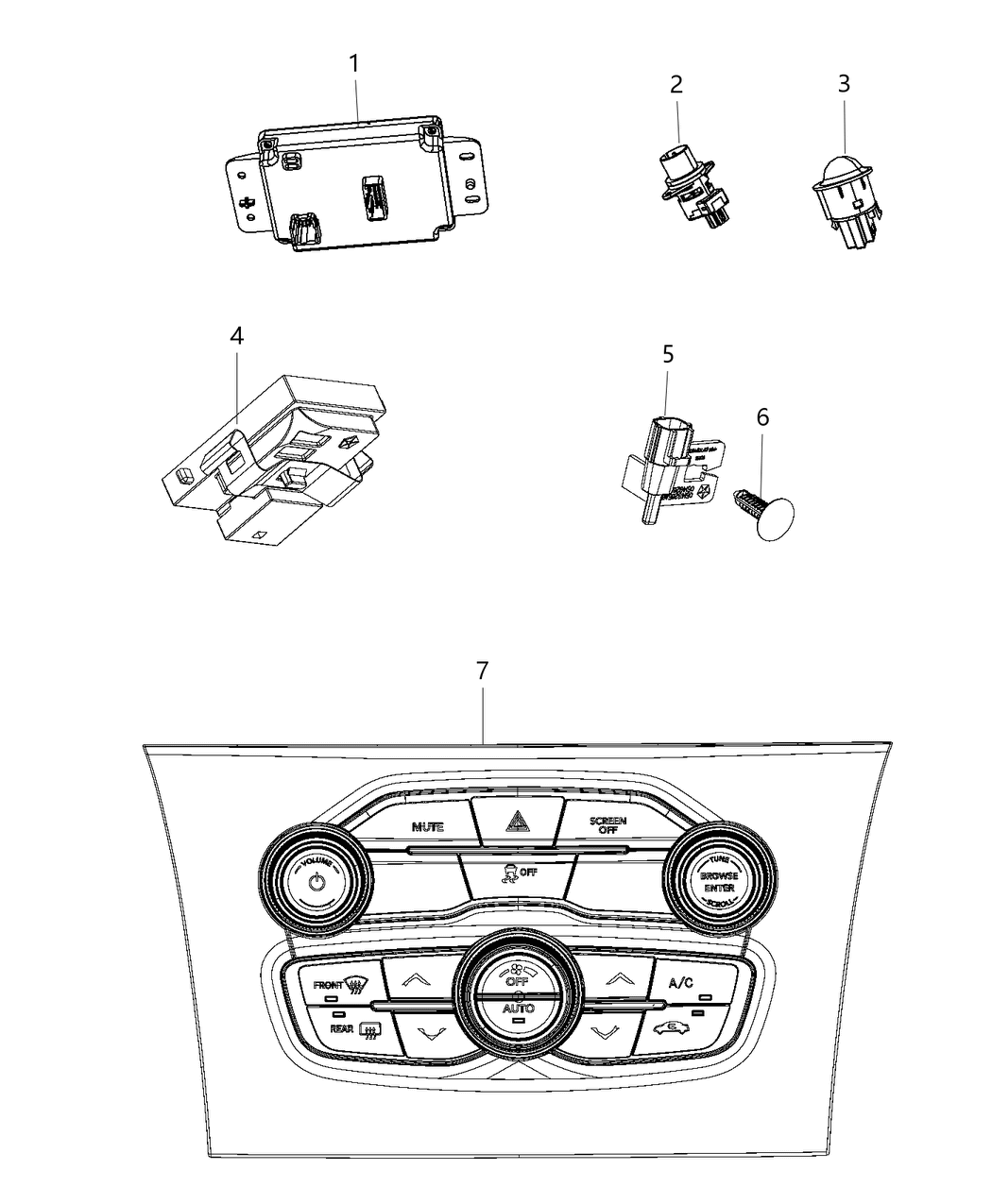 Mopar 56054886AD Stack-Vehicle Feature Controls