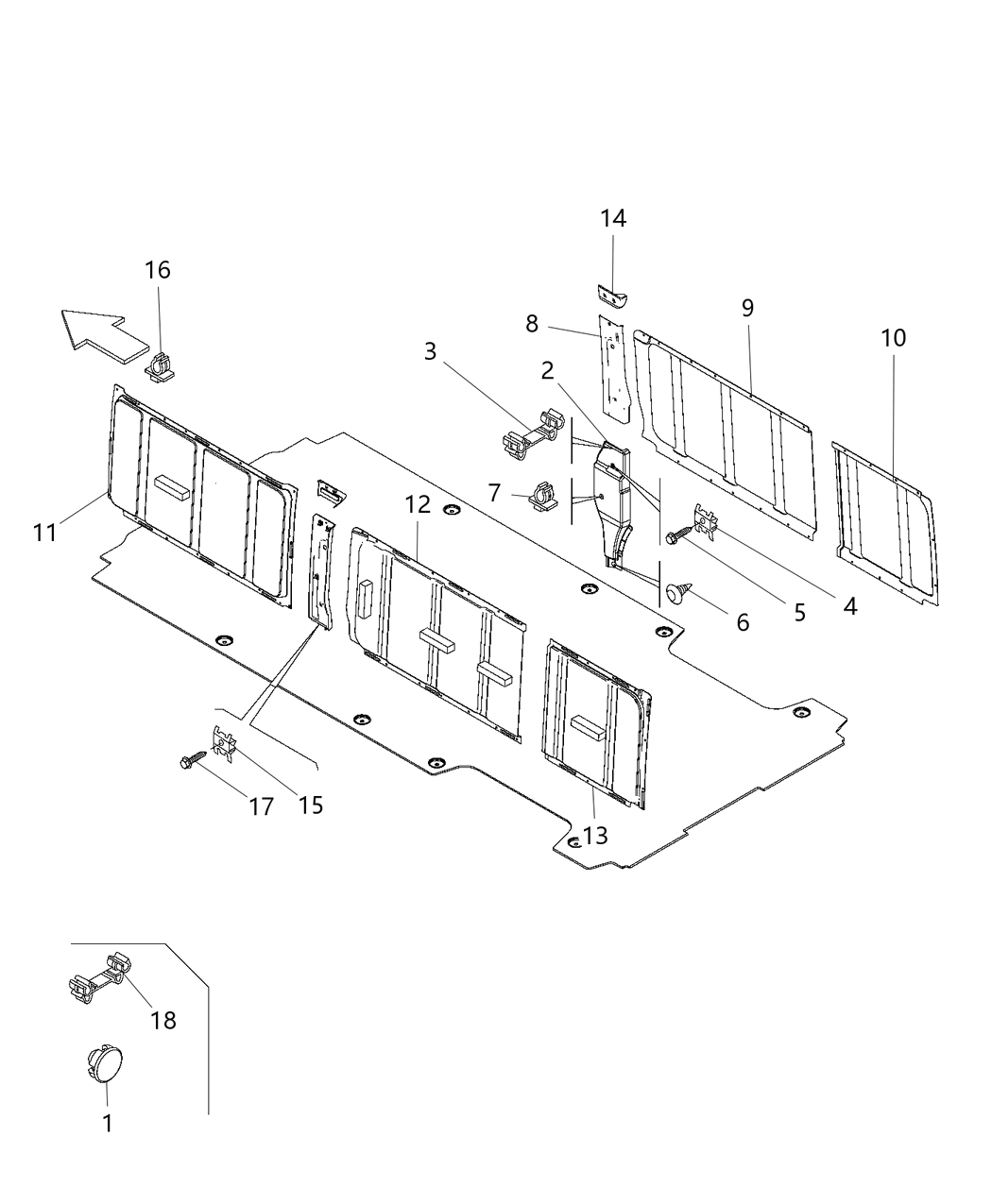 Mopar 5PK24LAHAA Panel-Cargo Compartment