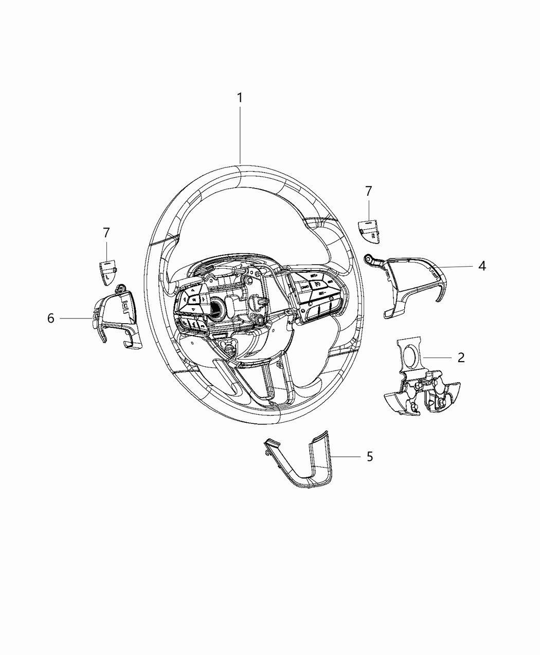 Mopar 6WC03NA5AA Bezel-Steering Wheel