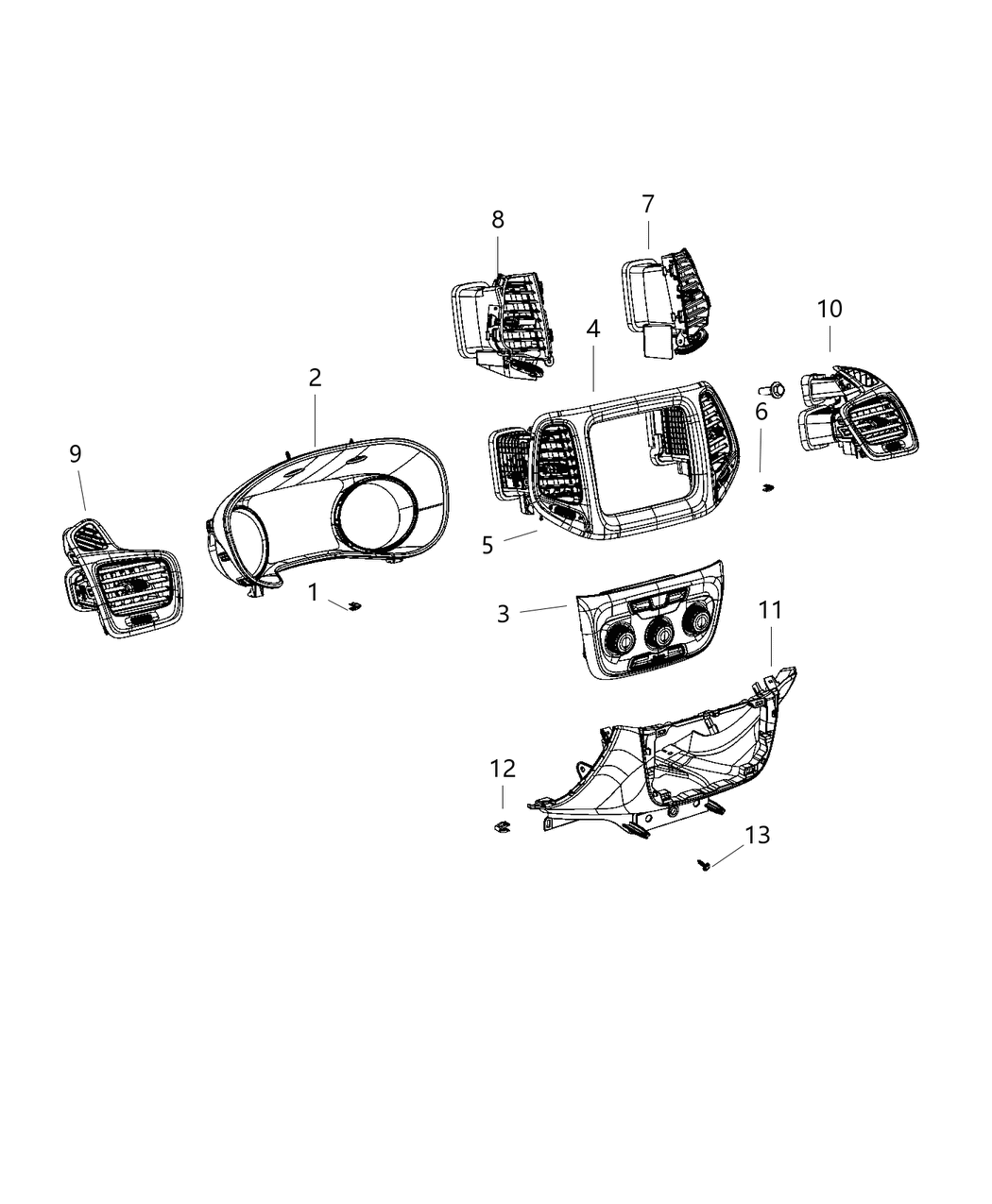 Mopar 5UT65XSAAD Outlet-Air Conditioning & Heater