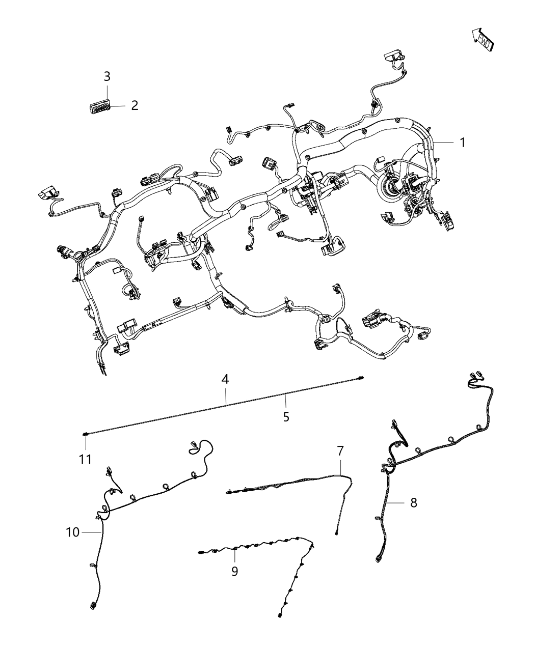 Mopar 68268900AC WIRING-INSTRUMENT PANEL