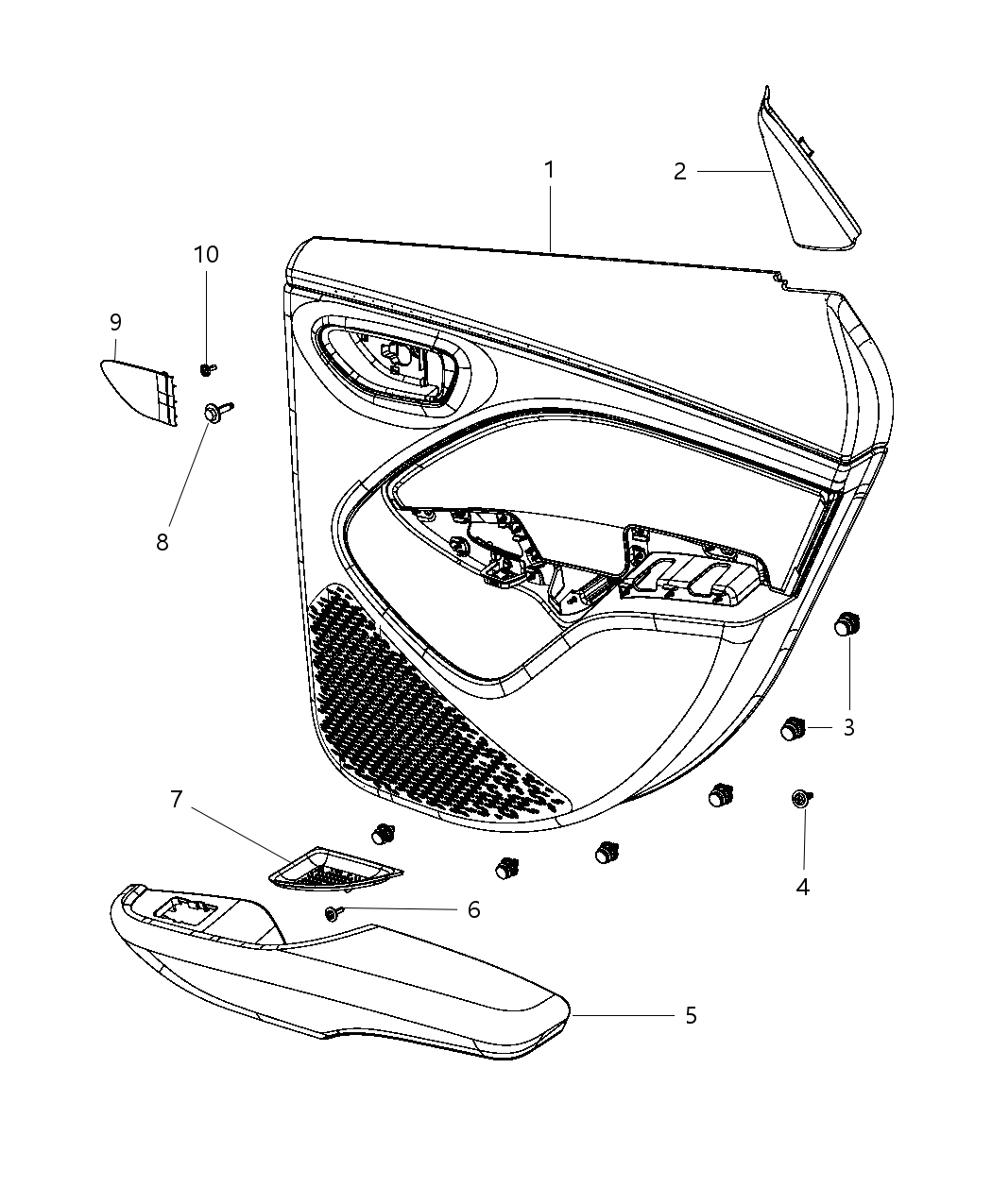 Mopar 5YM95DX9AC Panel-Rear Door Trim