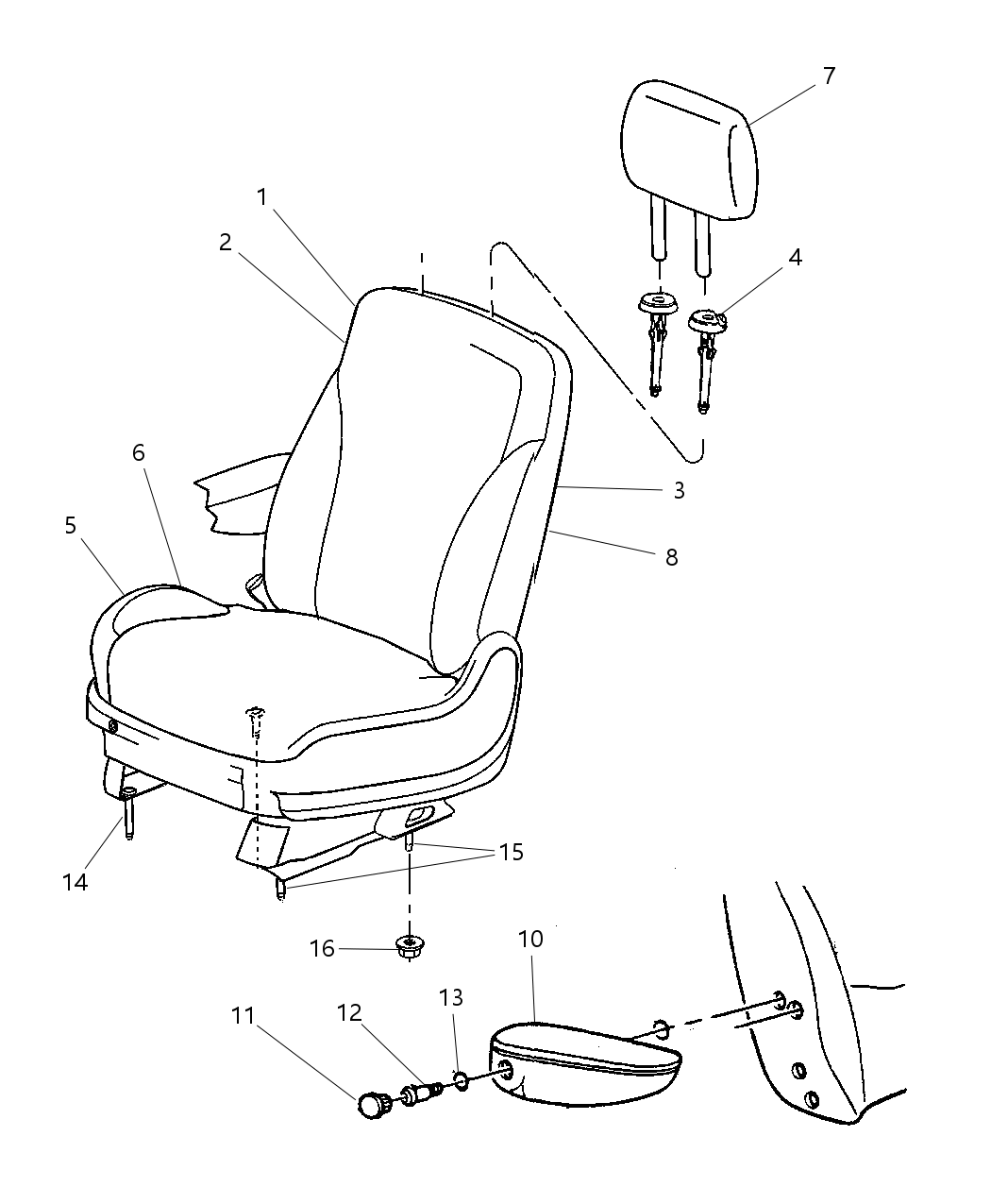 Mopar 1BZ531L2AA HEADREST-Front