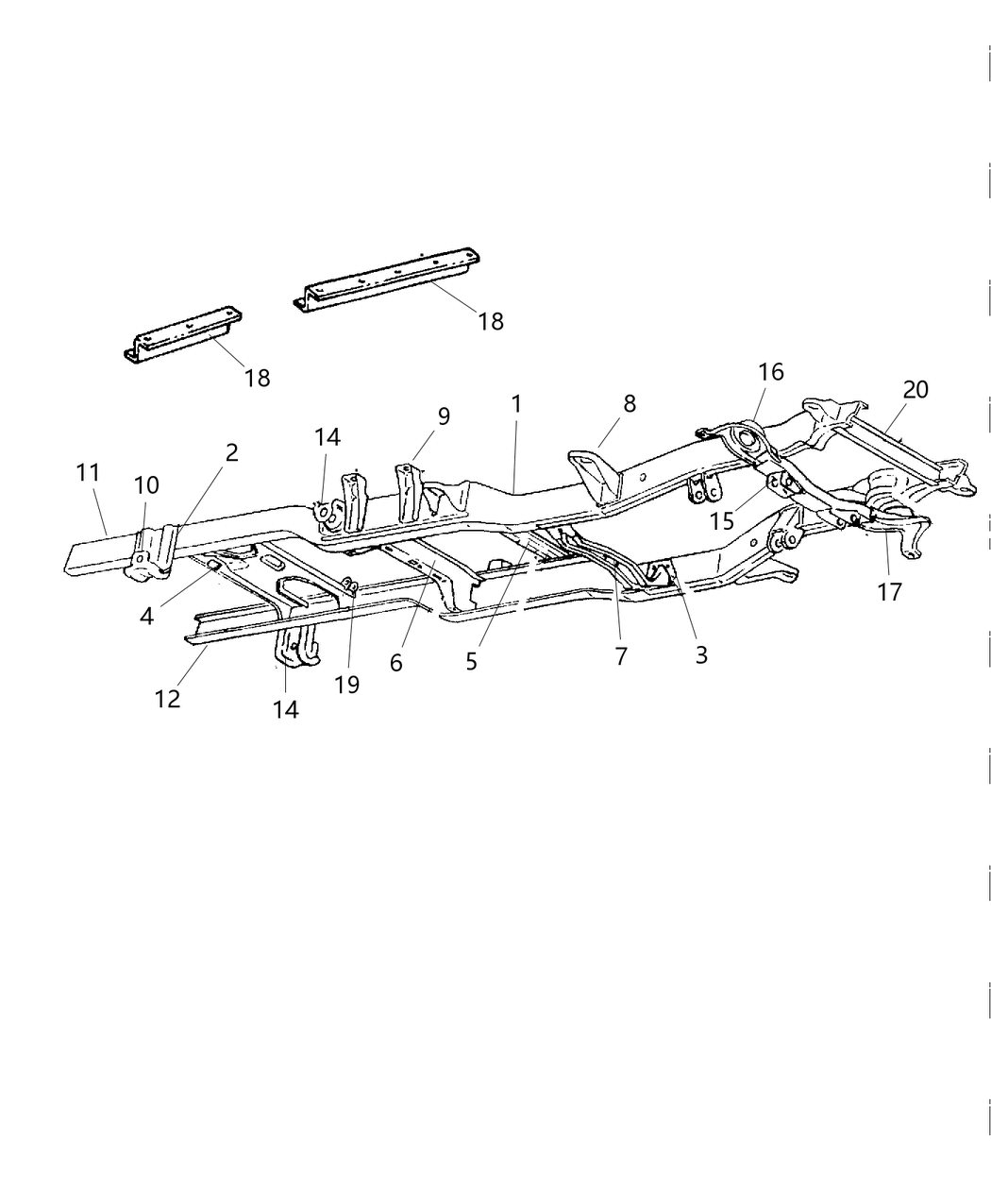 Mopar 52057859AB Rail-Rear Left