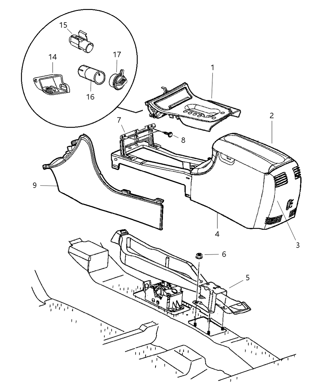 Mopar TJ34XT5AB Console-Floor Console