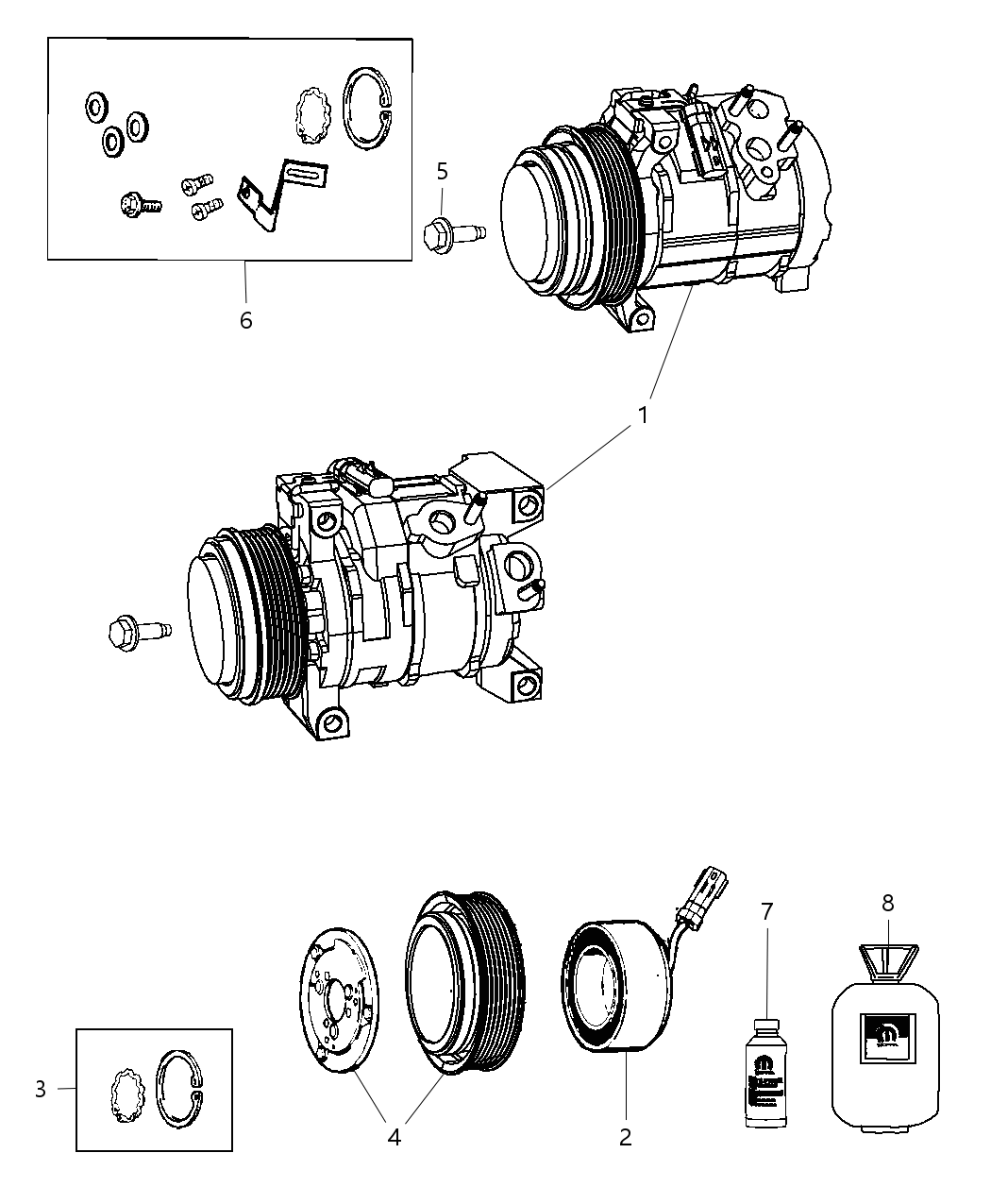 Mopar 2AMA11104A COMPRESOR-Air Conditioning