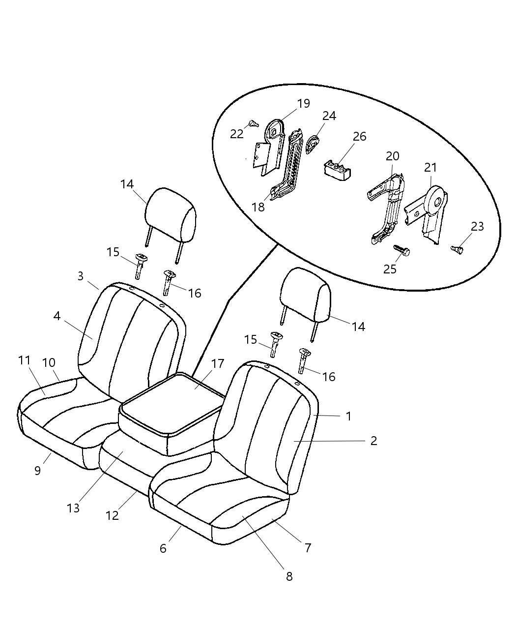 Mopar YK081DVAA Seat Armrest