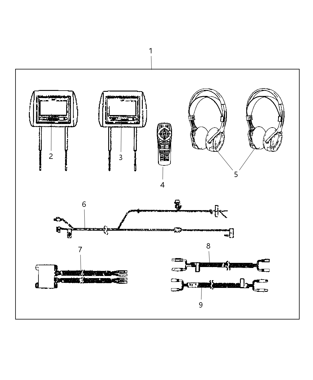 Mopar 68056930AF Dvd-Head Rest