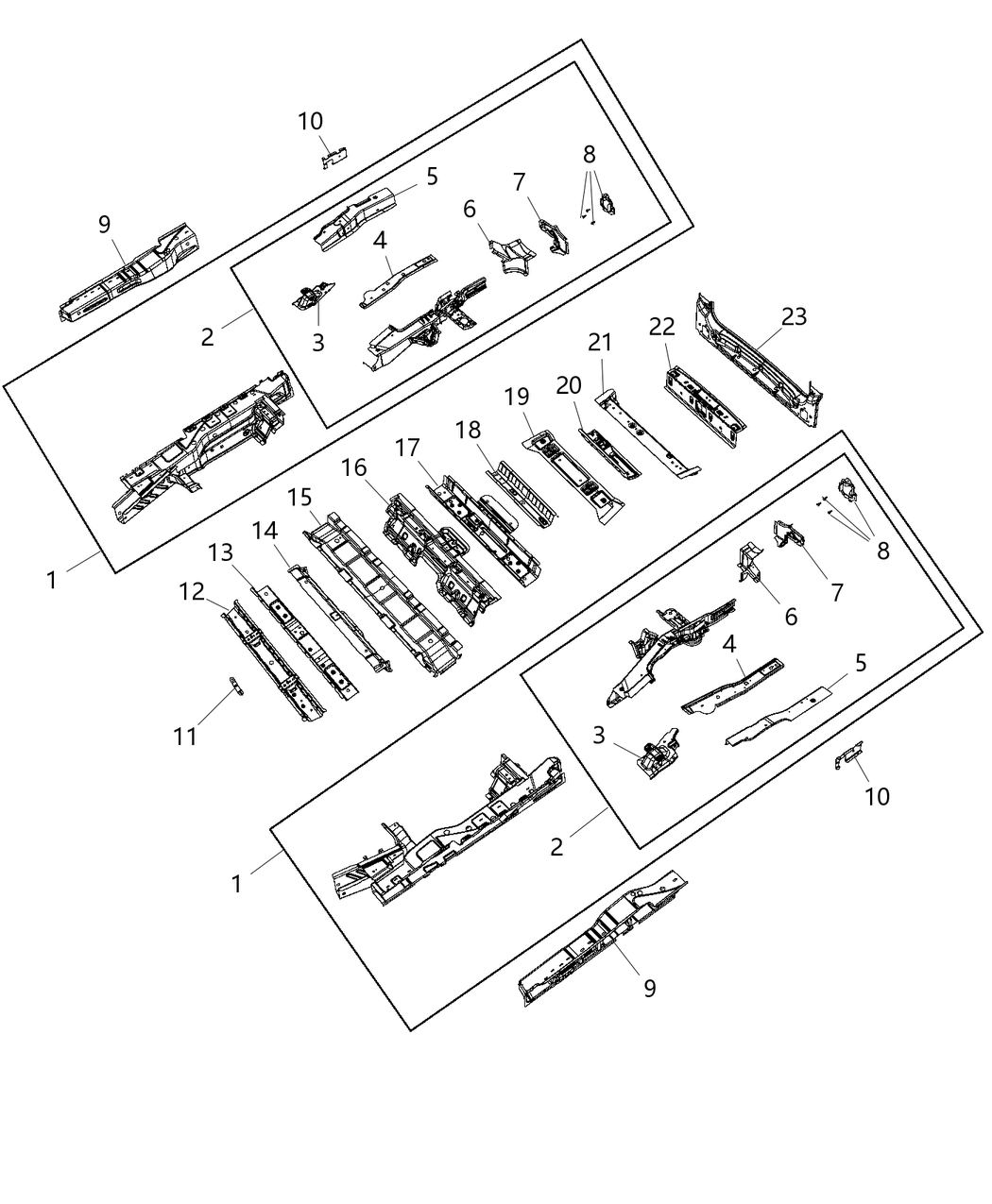 Mopar 68323906AA BULKHEAD-Rear Frame Rail
