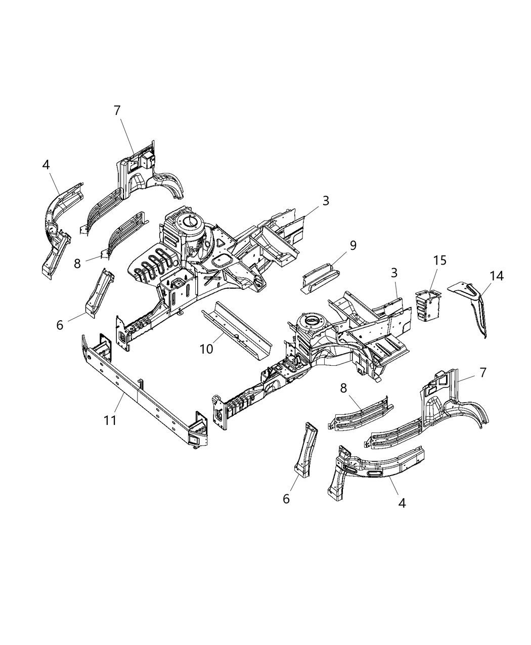 Mopar 68185333AA REINFOC-Rail Front