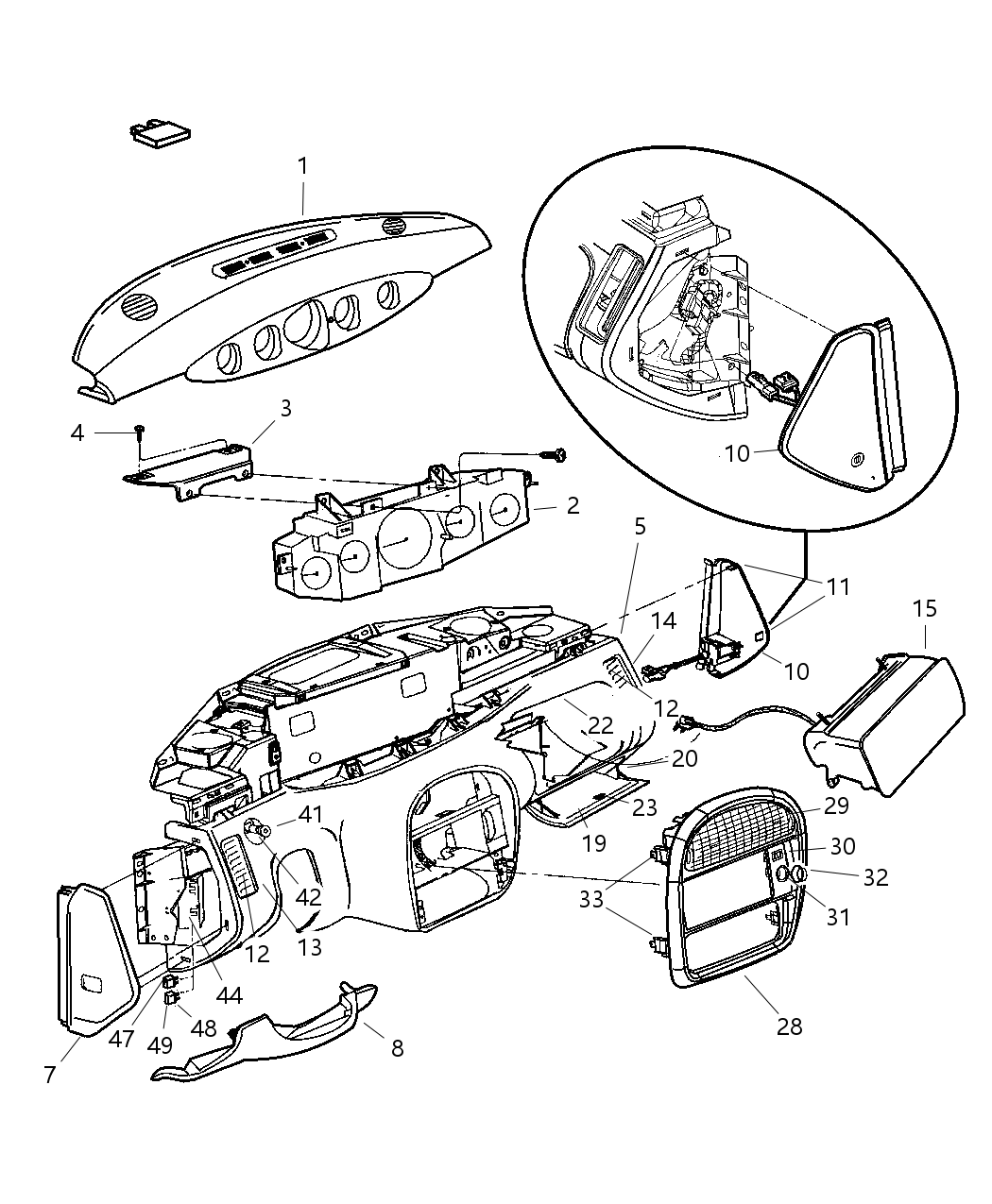 Mopar PF24LAZ Housing-Instrument Panel Spot Cooler