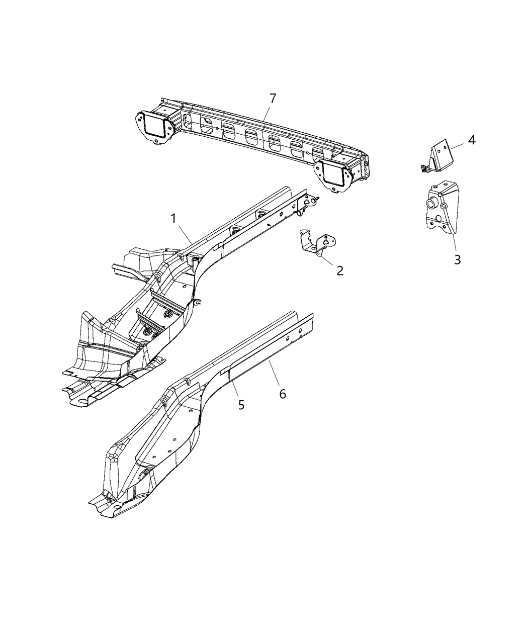 Mopar 68254221AA Rail-Rear