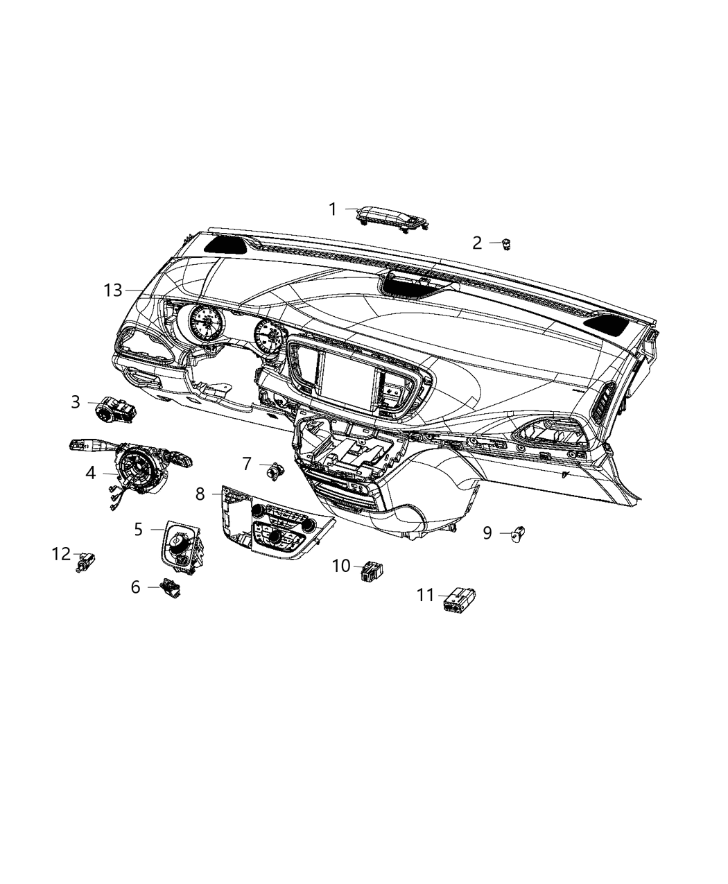 Mopar 6EV451X8AB Center Stack Control