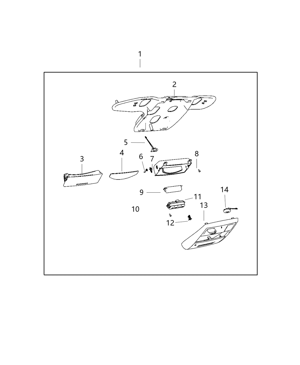 Mopar 5RK23DX9AA Housing-Overhead Console